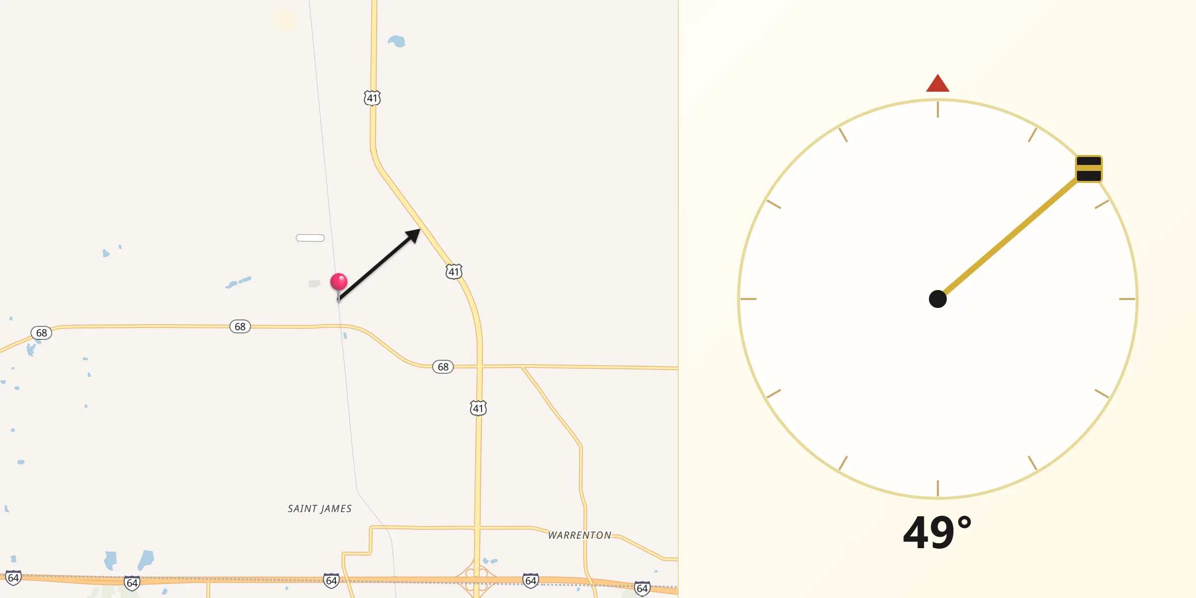 Qibla Direction from Haubstadt
