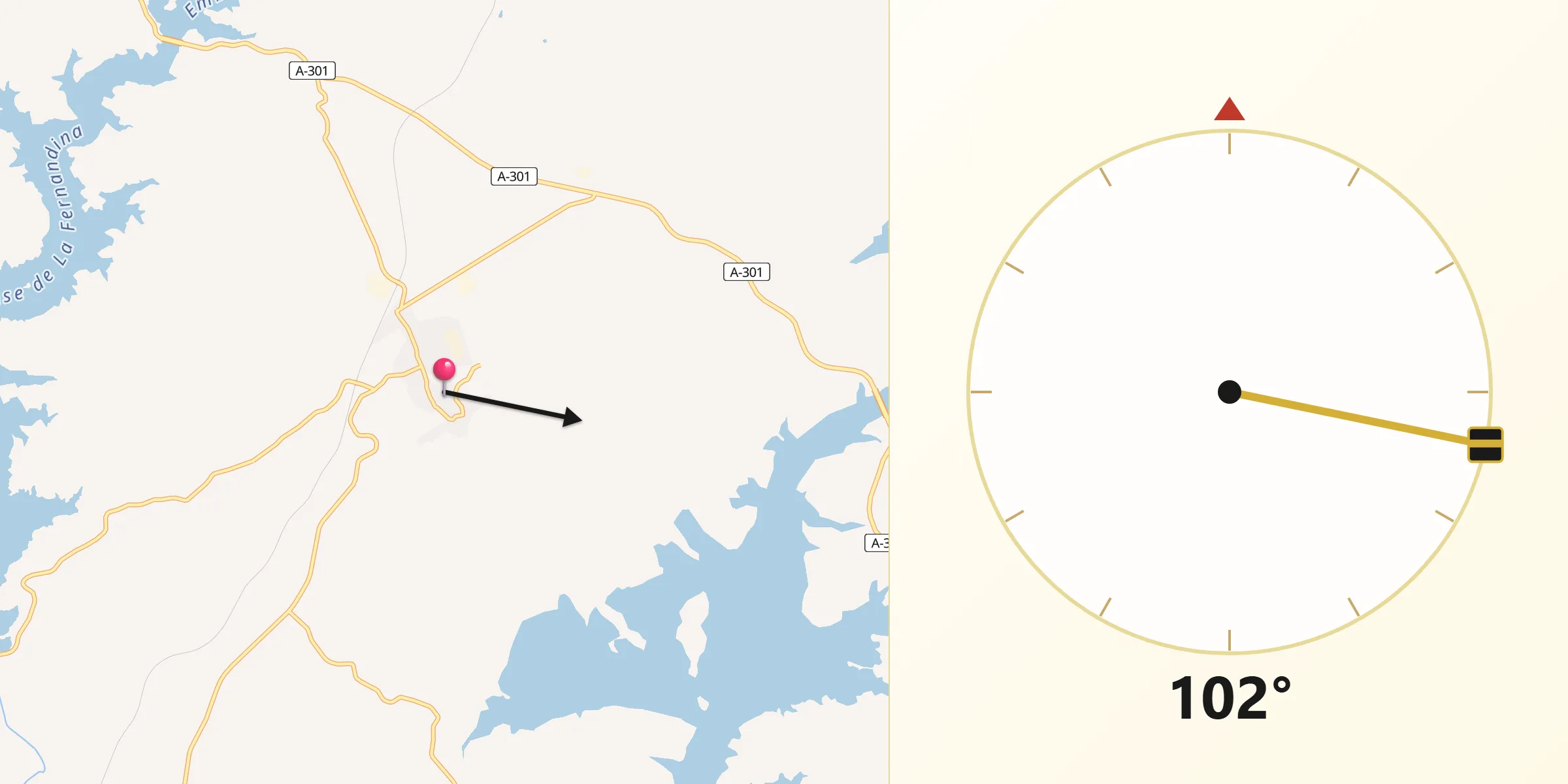 Dirección de la Qibla desde Vilches