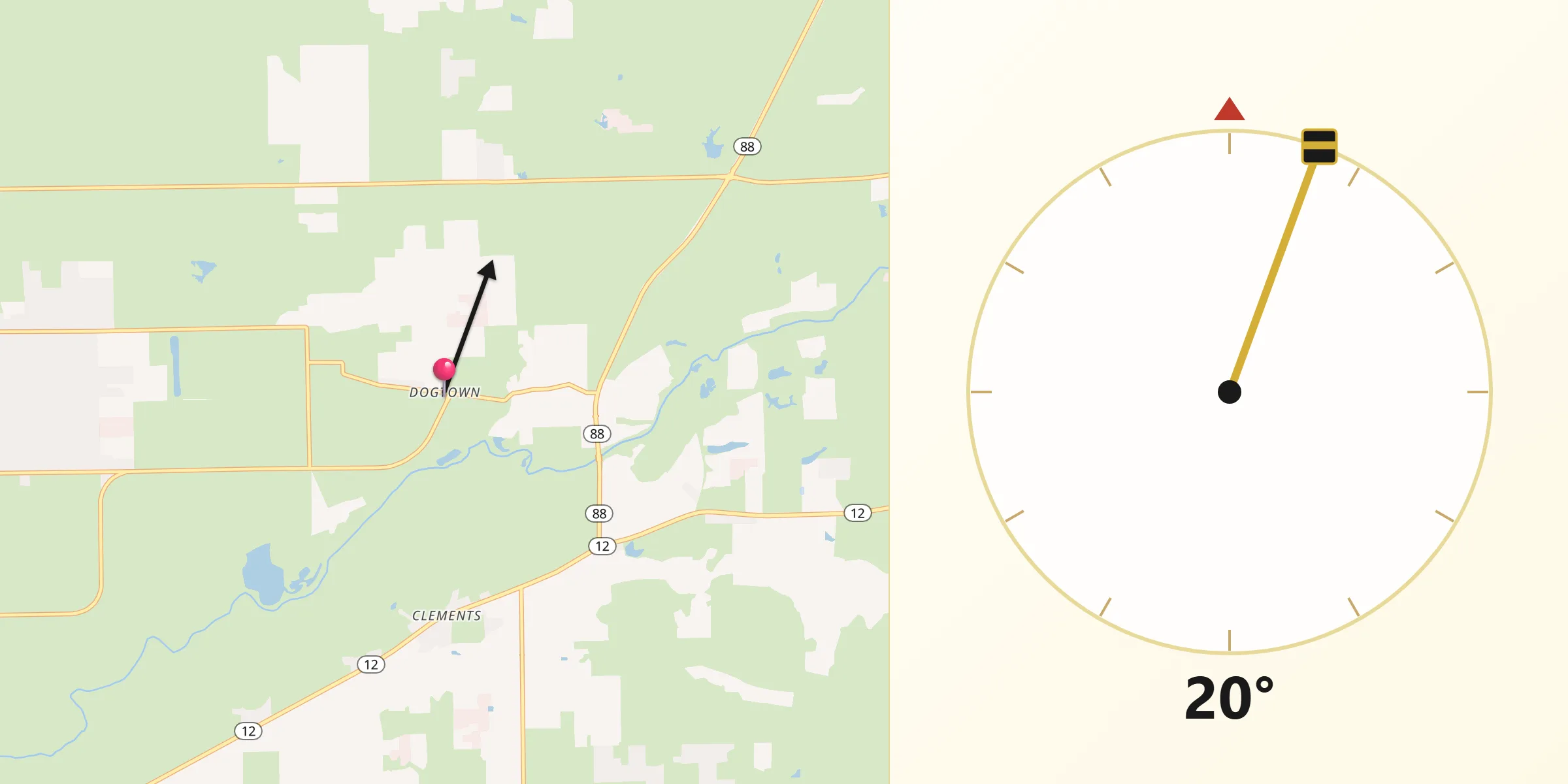 Qibla Direction from Dogtown