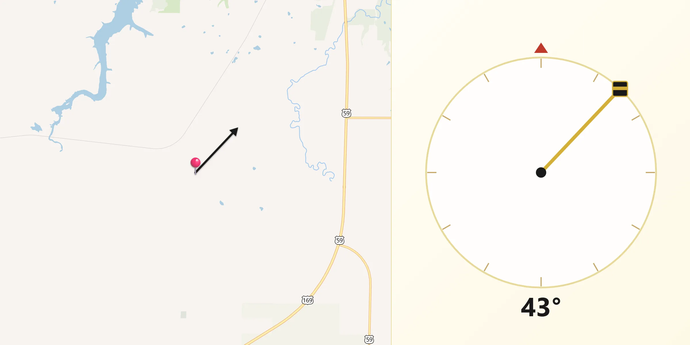 Qibla Direction from Anderson County
