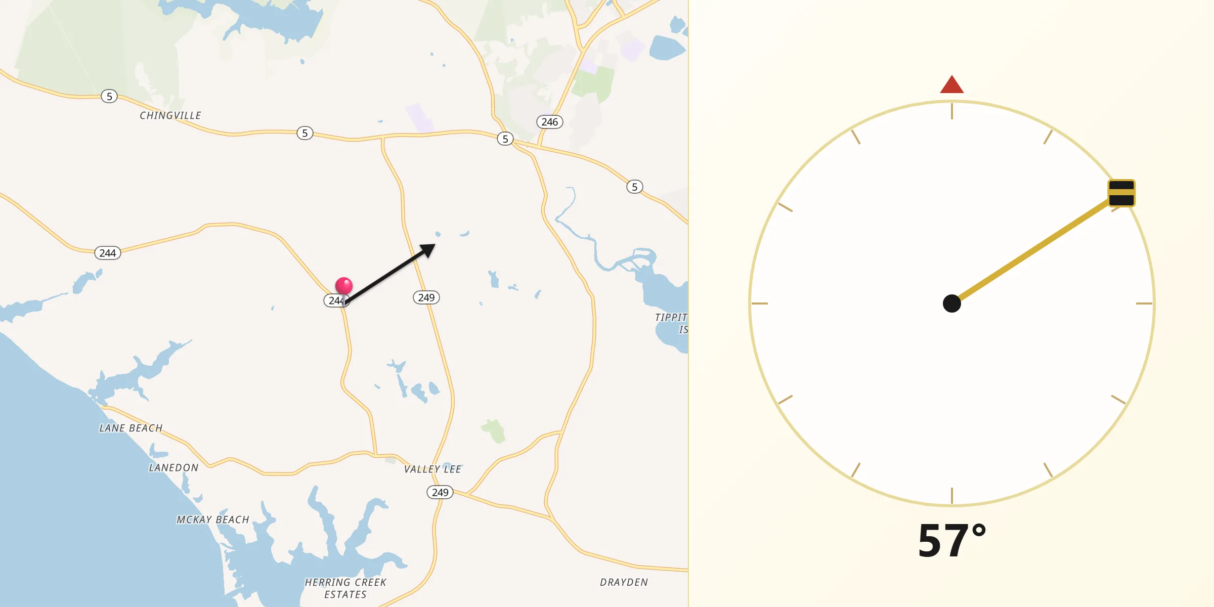 Qibla Direction from Saint Mary's