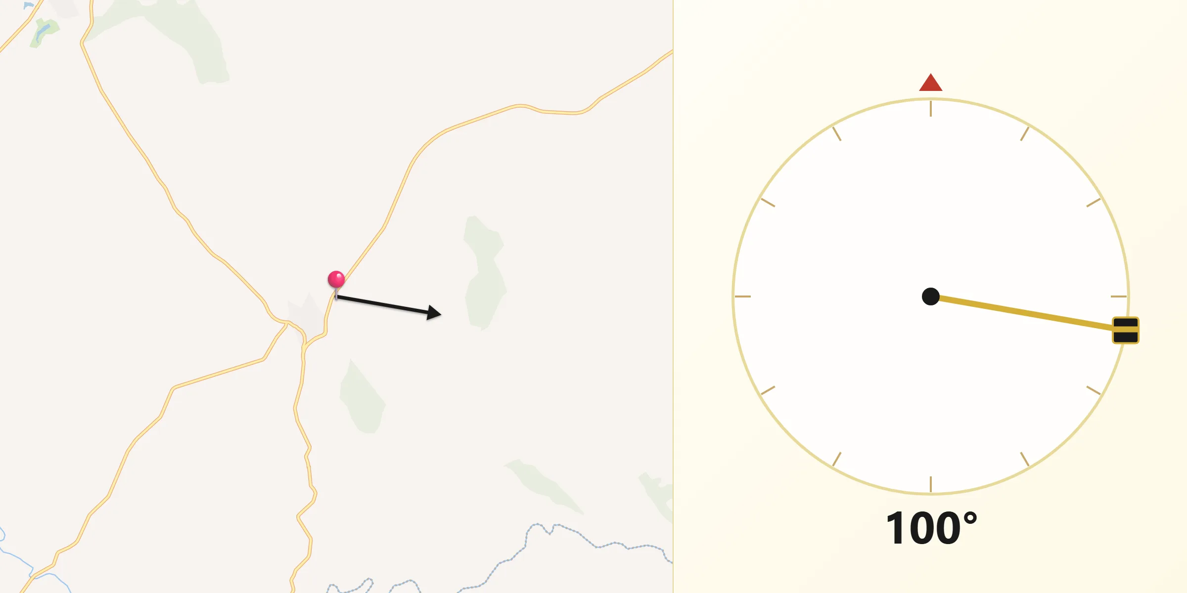Dirección de la Qibla desde Valverde de Llerena