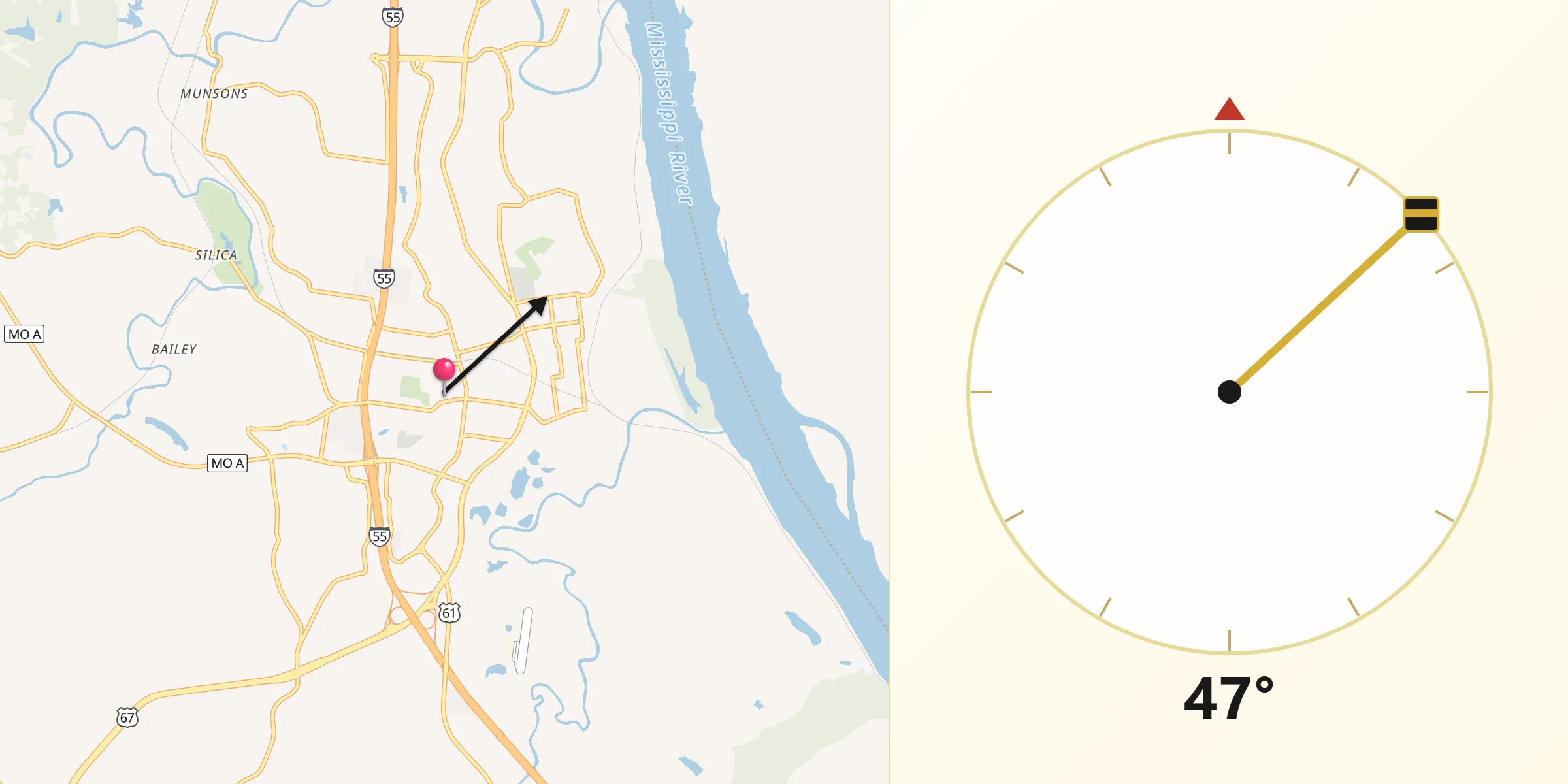 Qibla Direction from Festus