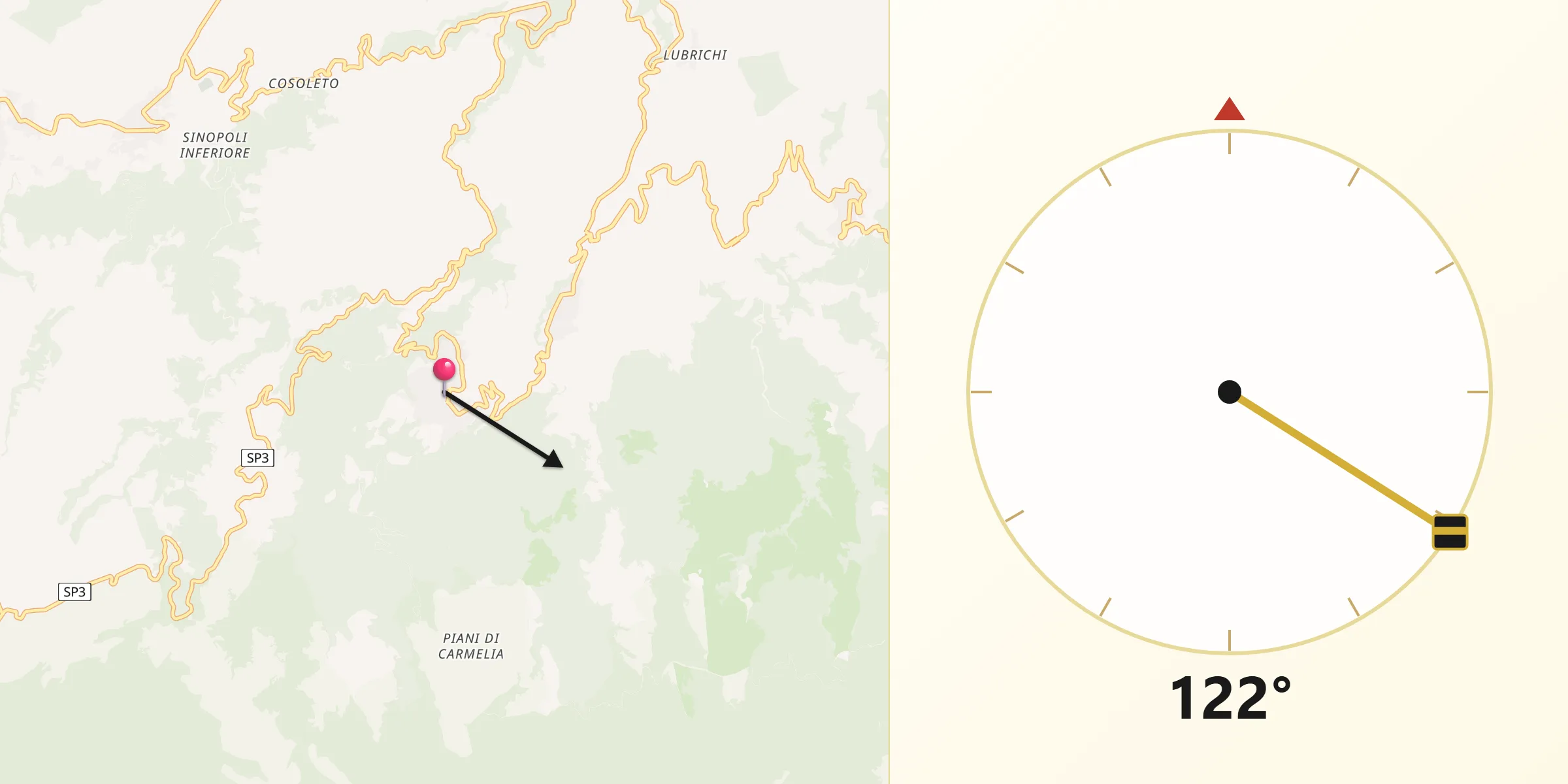 Direzione della Qibla da Delianuova
