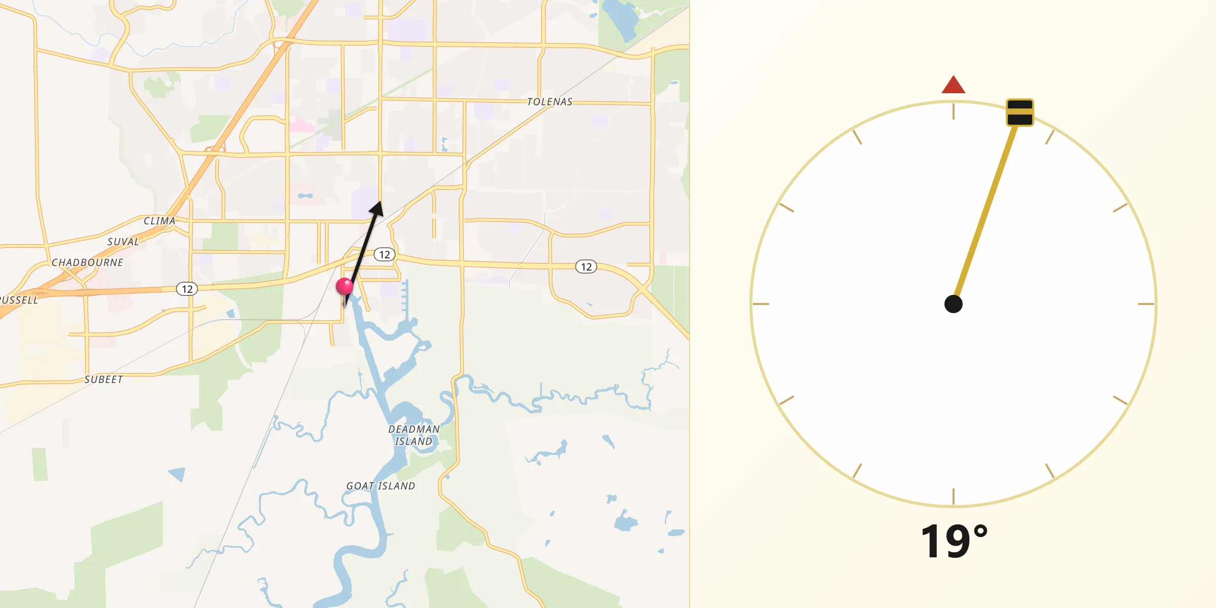 Qibla Direction from Suisun