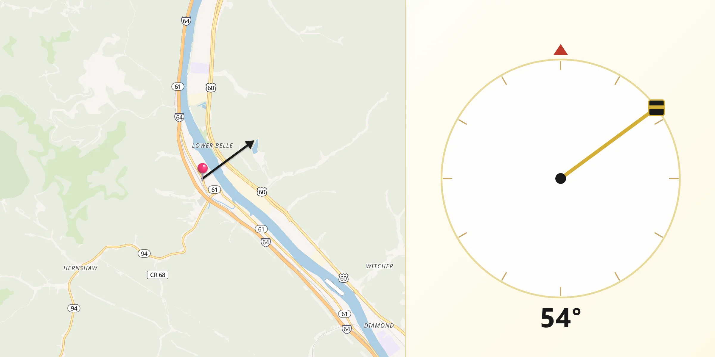 Qibla Direction from Marmet