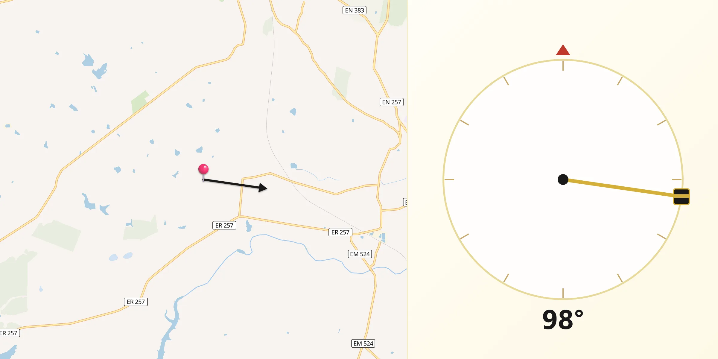 Direção da Qibla a partir de Alvito