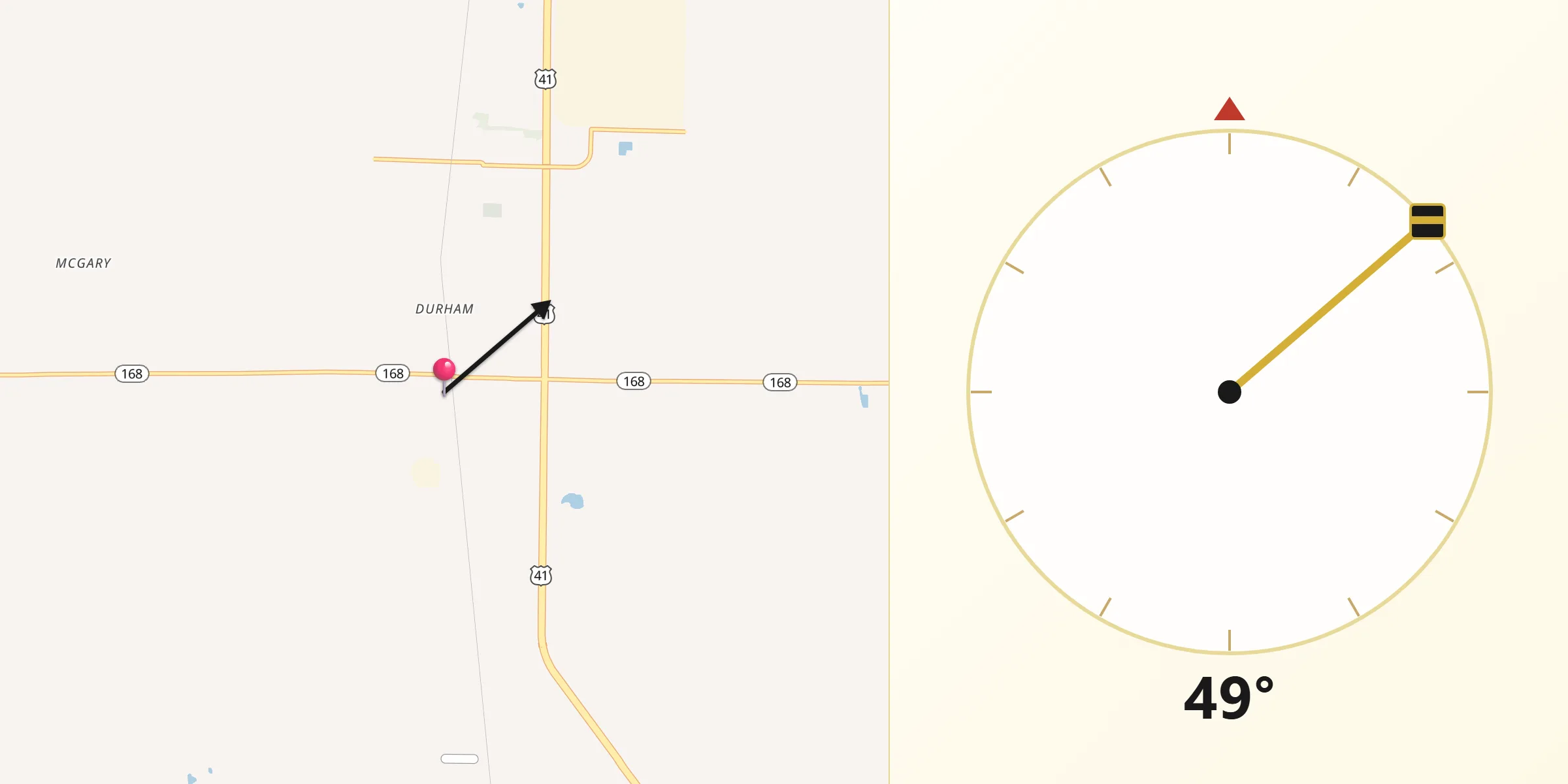 Qibla Direction from Fort Branch