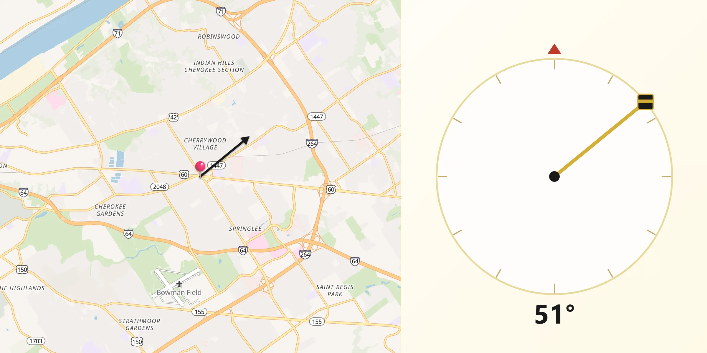 Qibla Direction from Saint Matthews