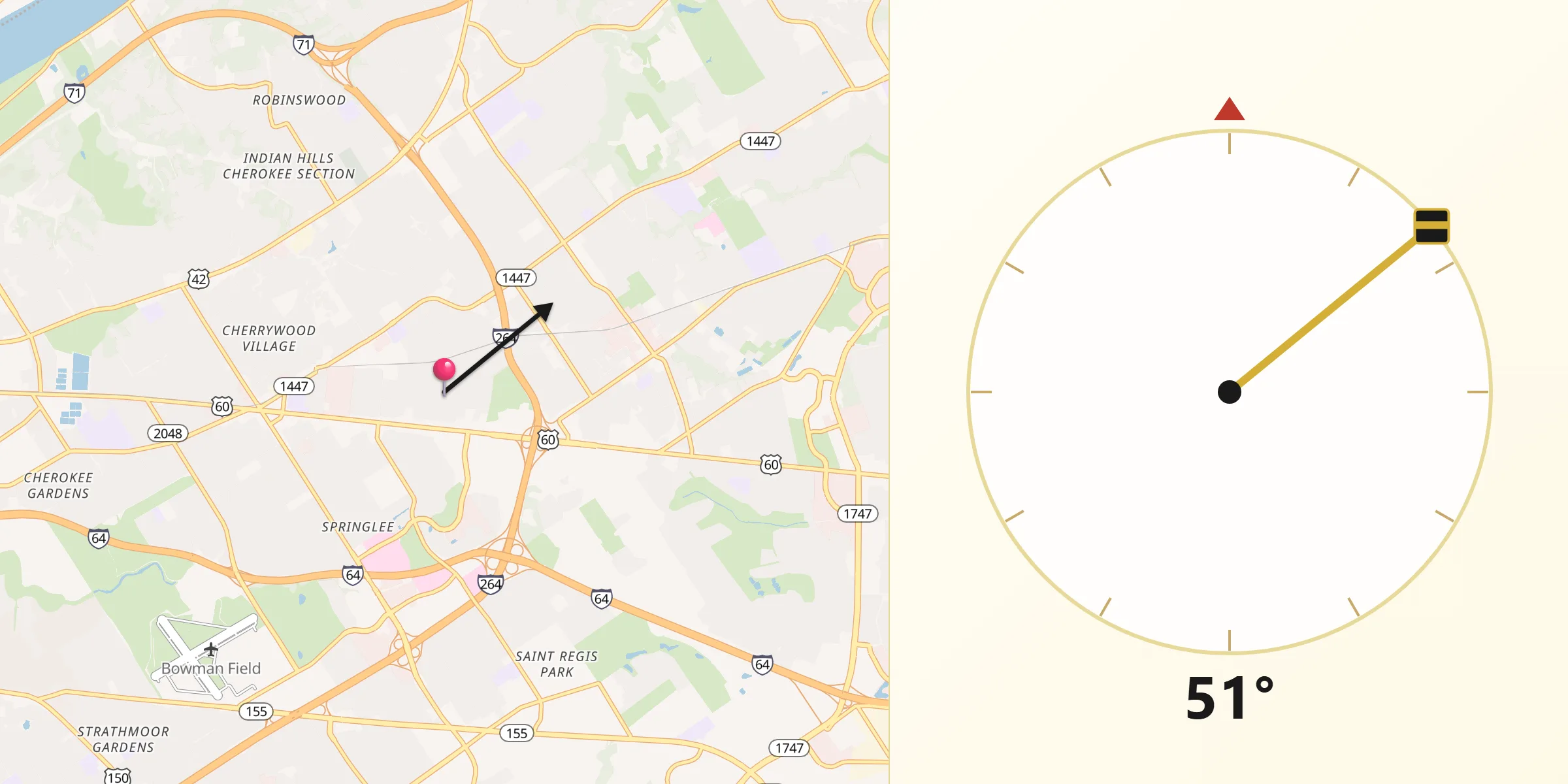 Qibla Direction from Beechwood Village