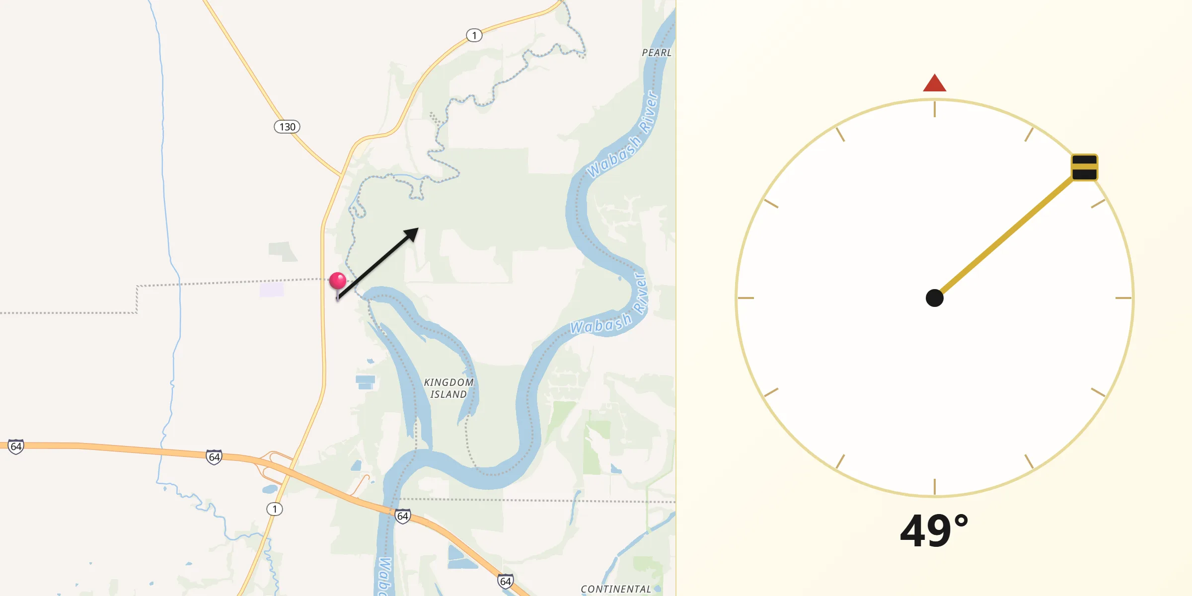 Qibla Direction from Grayville