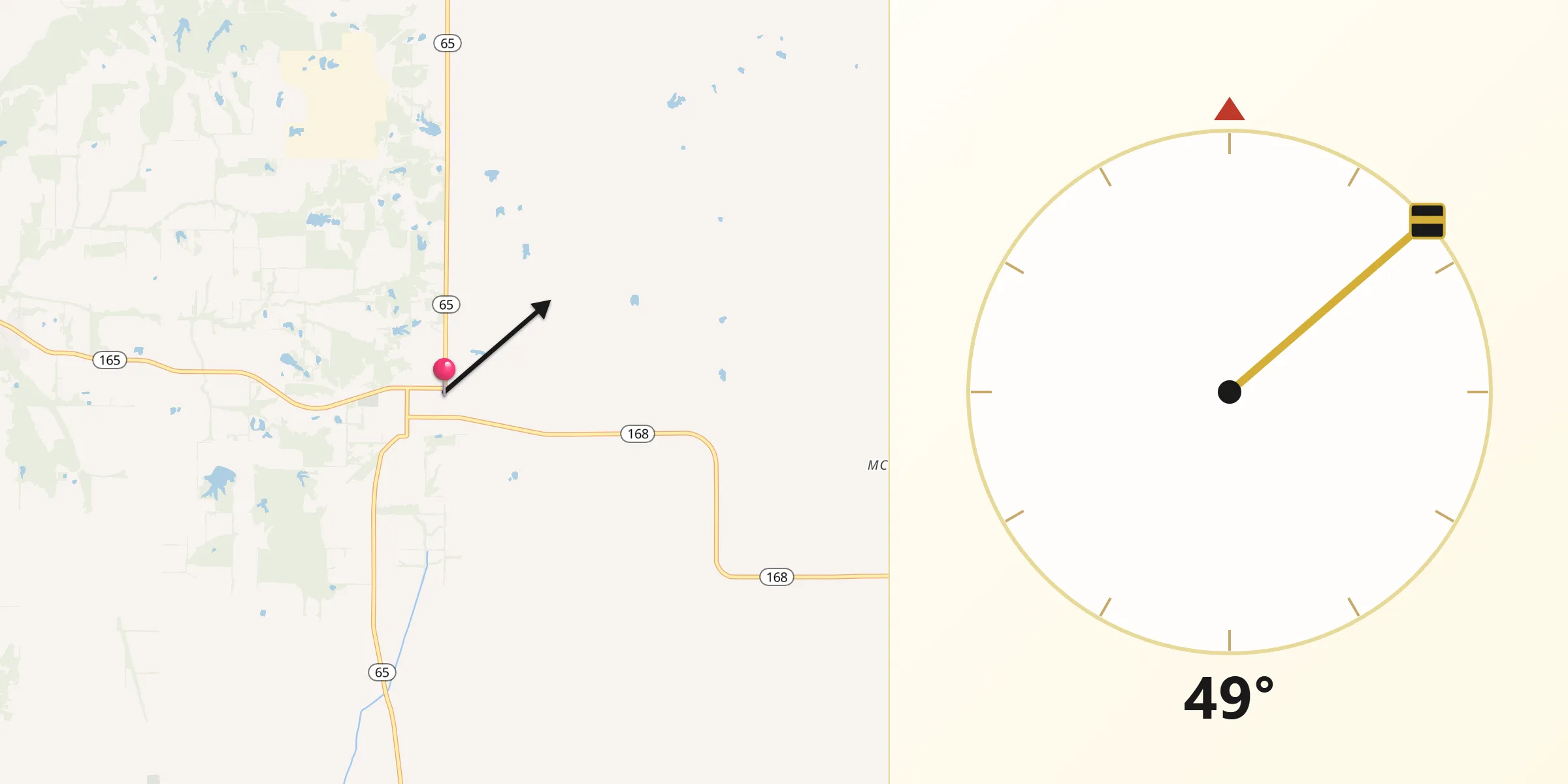 Qibla Direction from Owensville