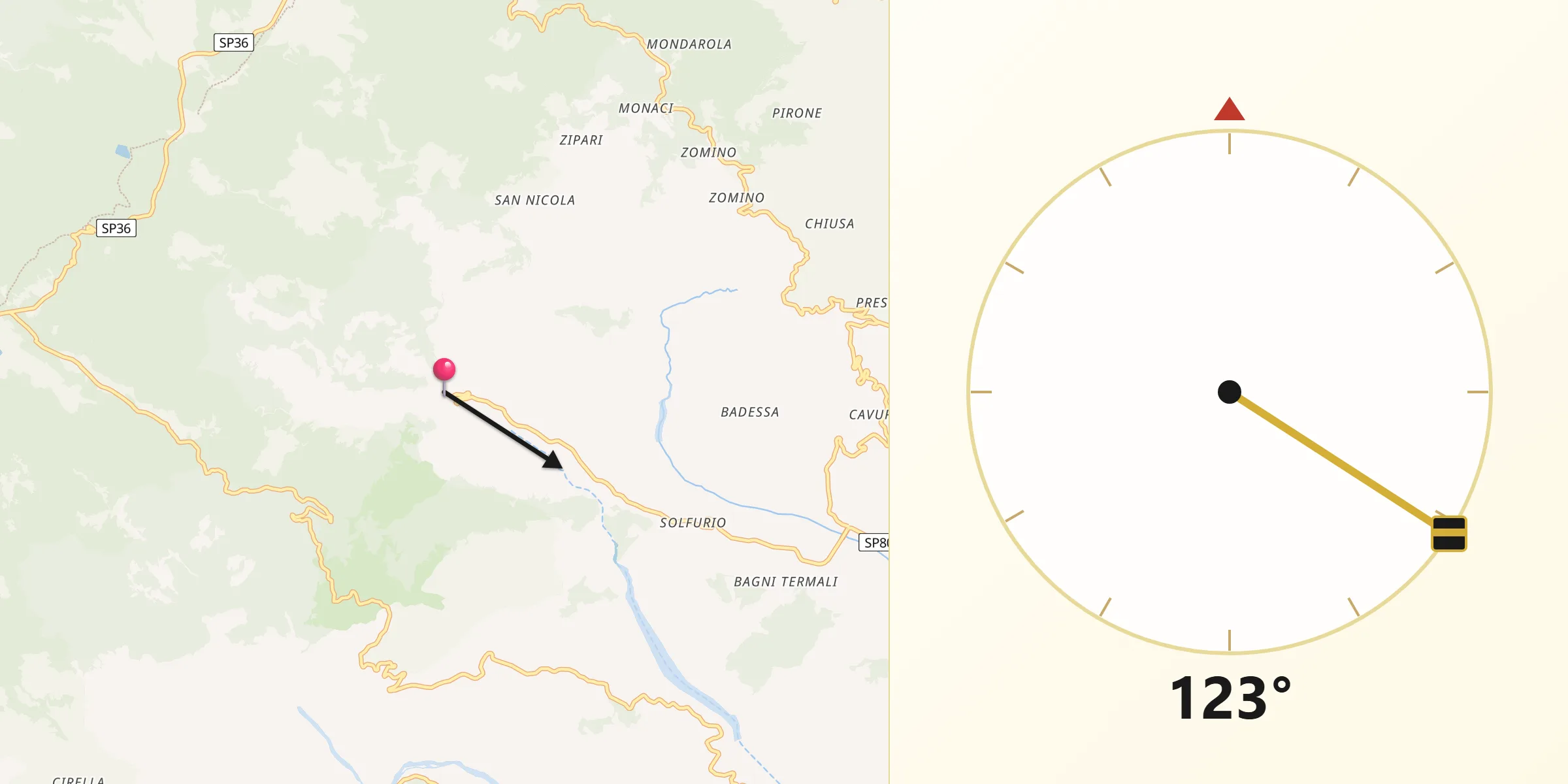 Direzione della Qibla da Antonimina