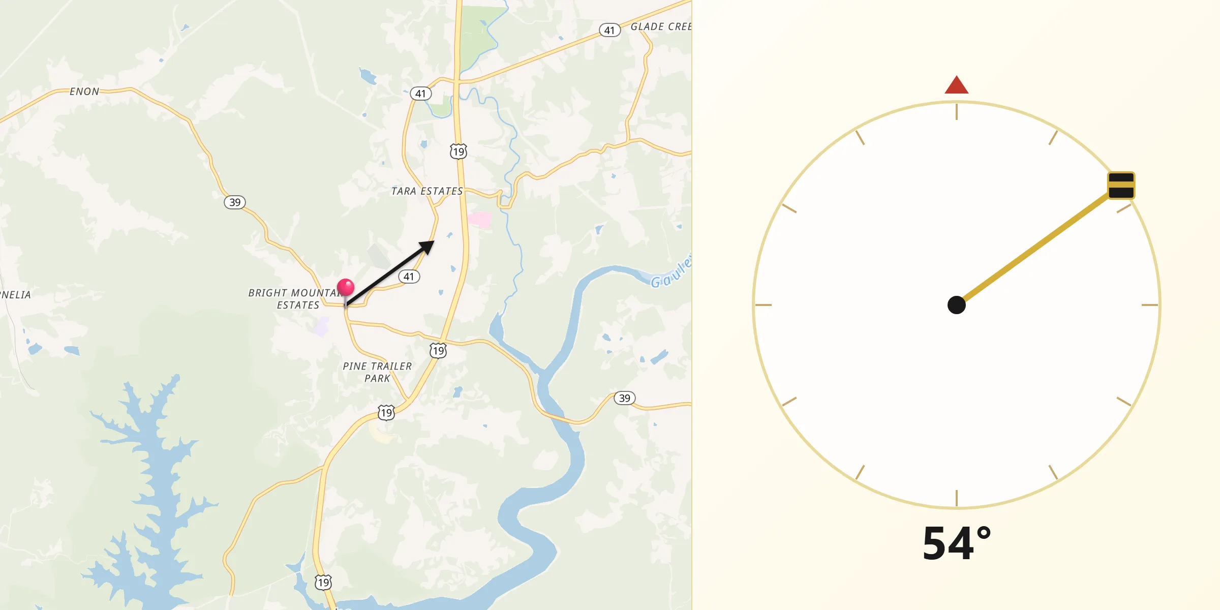 Qibla Direction from Summersville