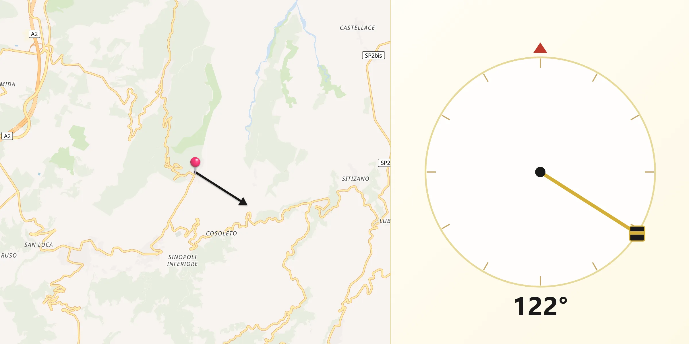Direzione della Qibla da San Procopio