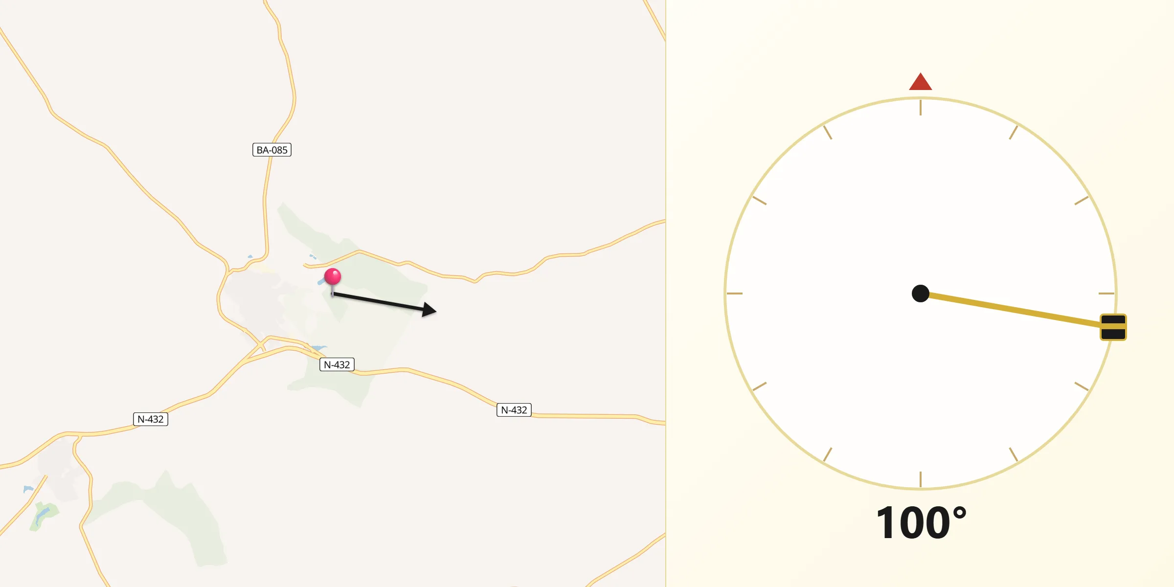 Dirección de la Qibla desde Berlanga