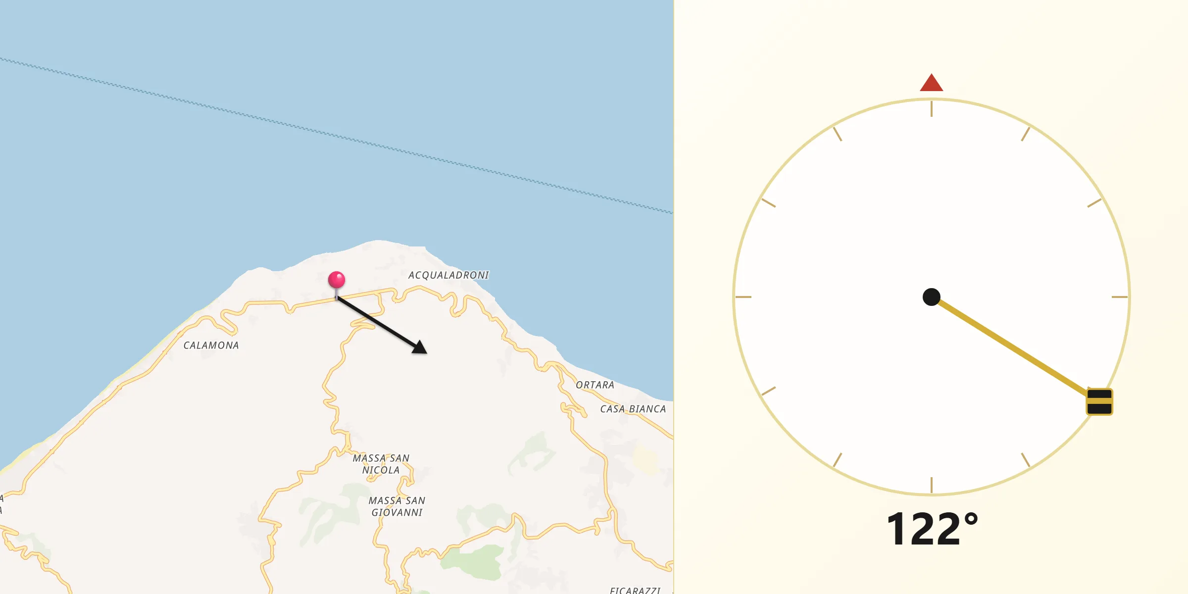 Direzione della Qibla da Sparta'