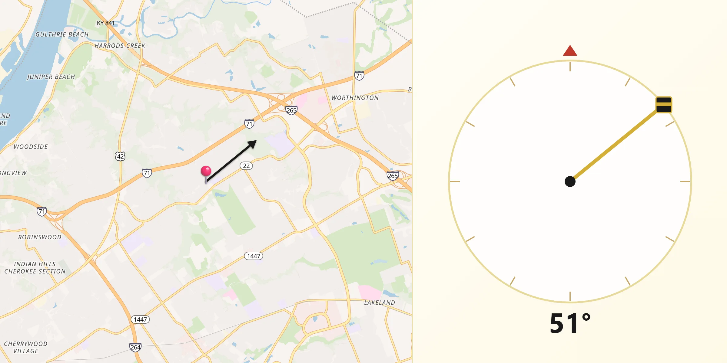 Qibla Direction from Barbourmeade