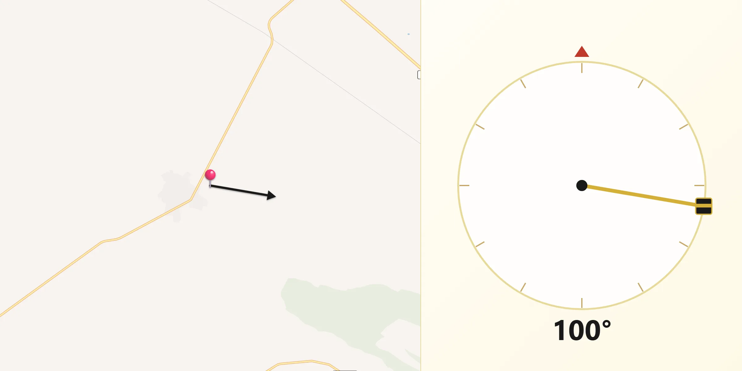 Dirección de la Qibla desde Bienvenida