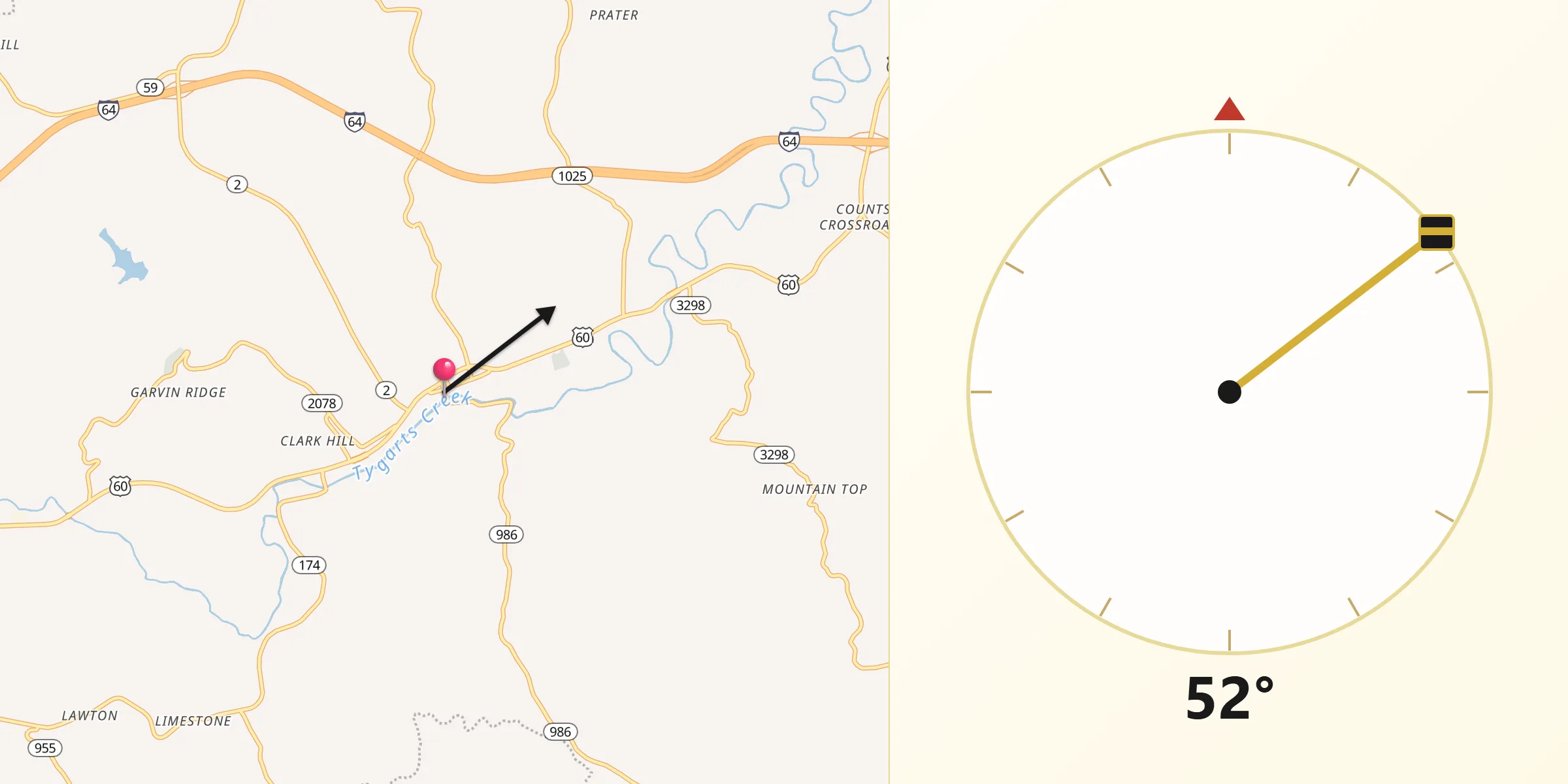 Qibla Direction from Olive Hill