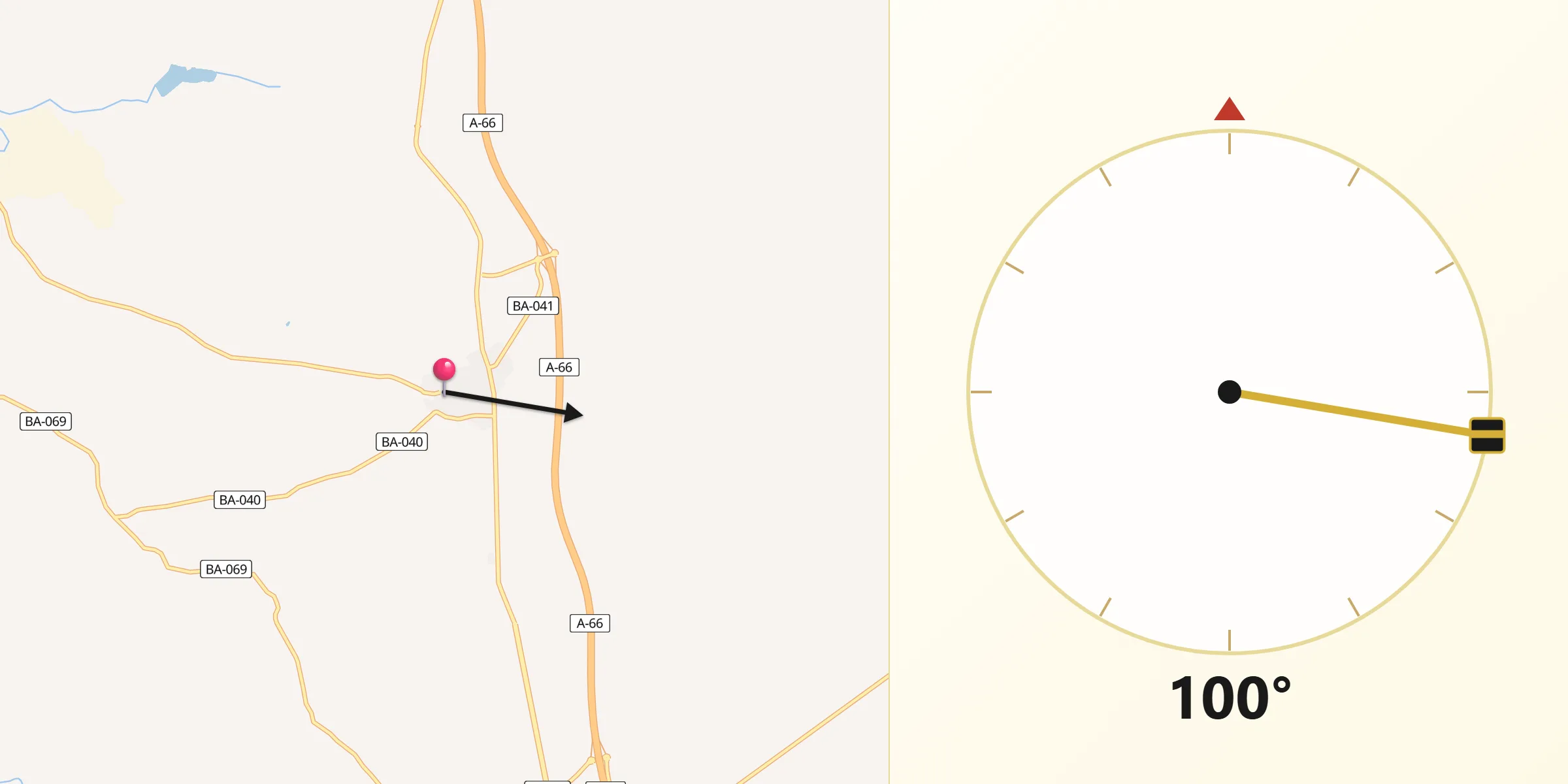 Dirección de la Qibla desde Calzadilla de los Barros