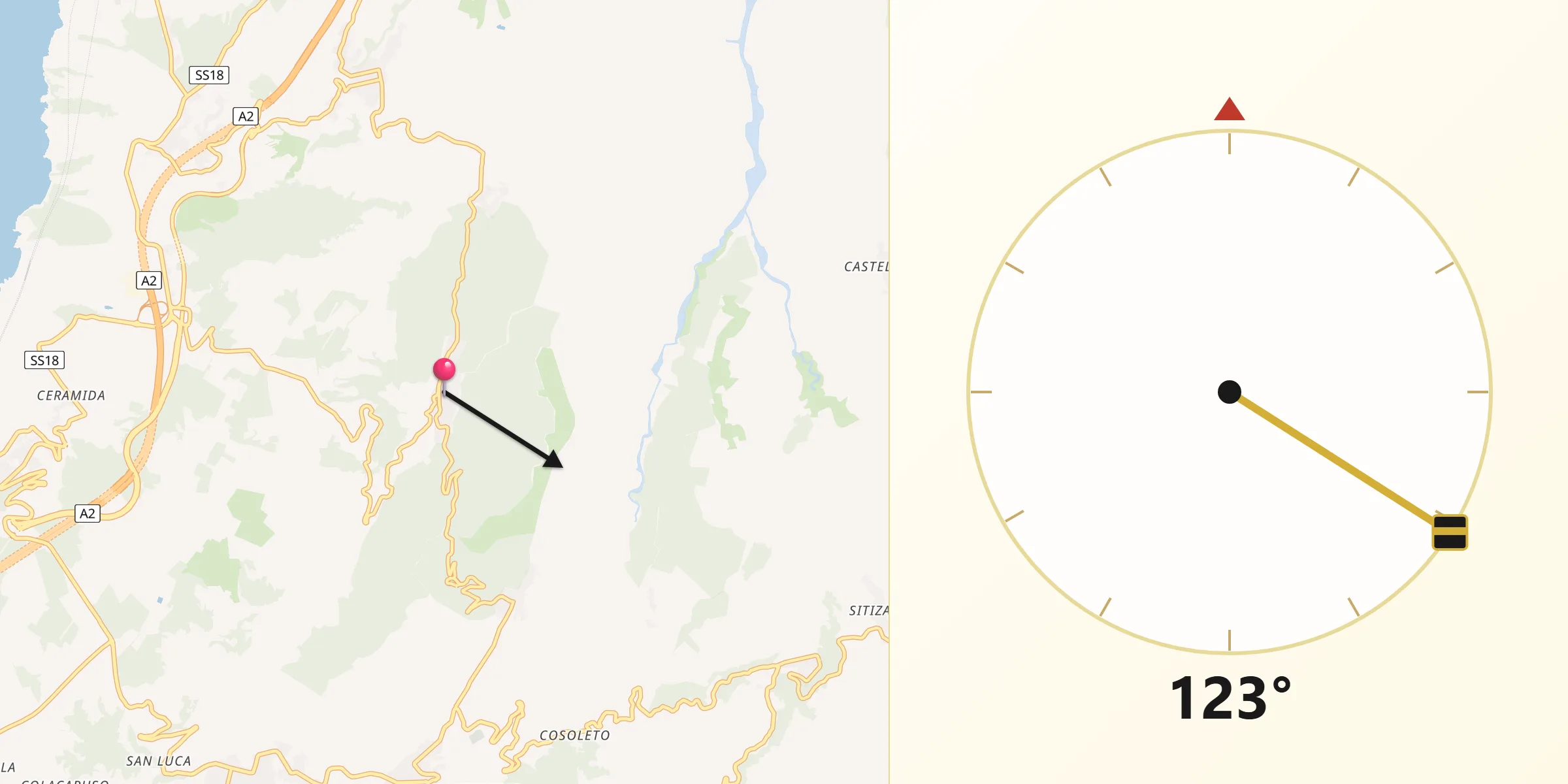 Direzione della Qibla da Melicuccà