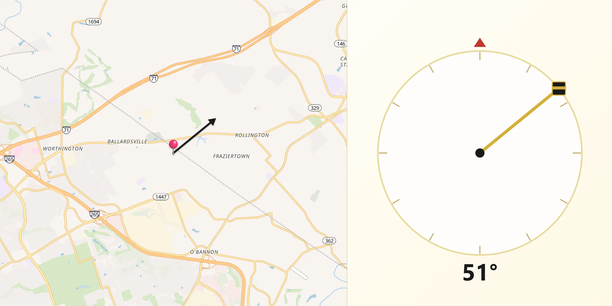 Qibla Direction from Coldstream
