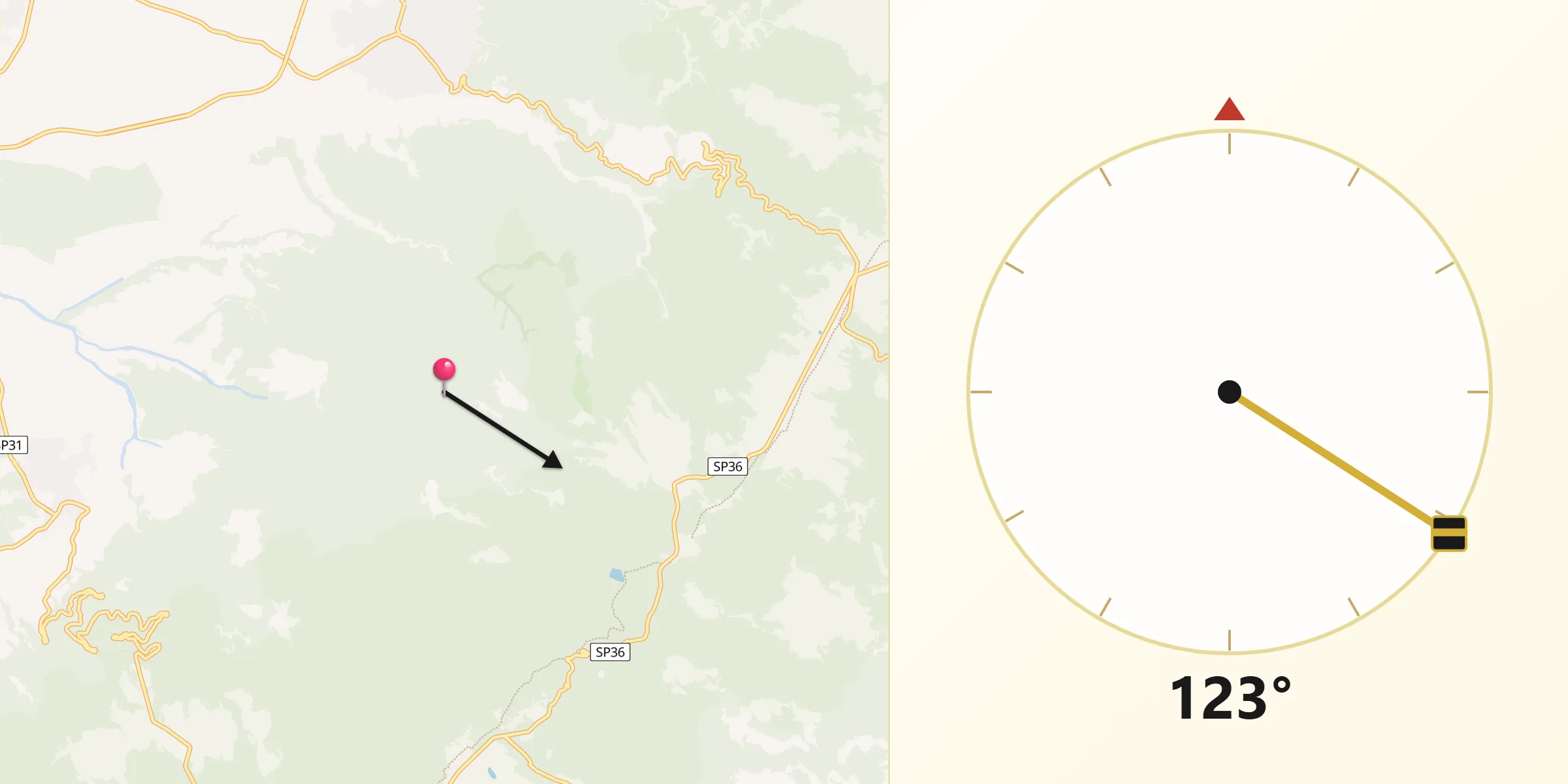 Direzione della Qibla da Provincia di Reggio Calabria