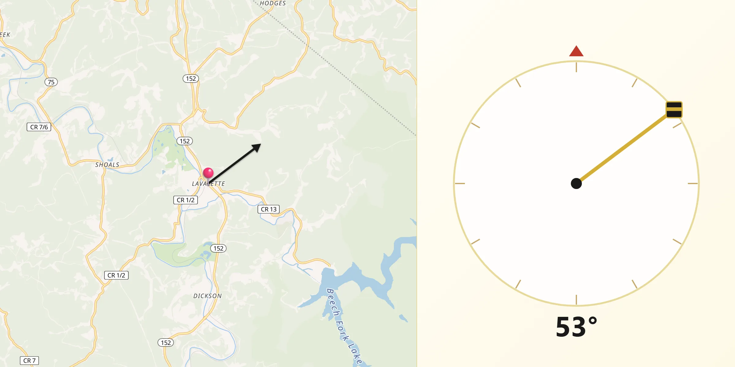 Qibla Direction from Lavalette