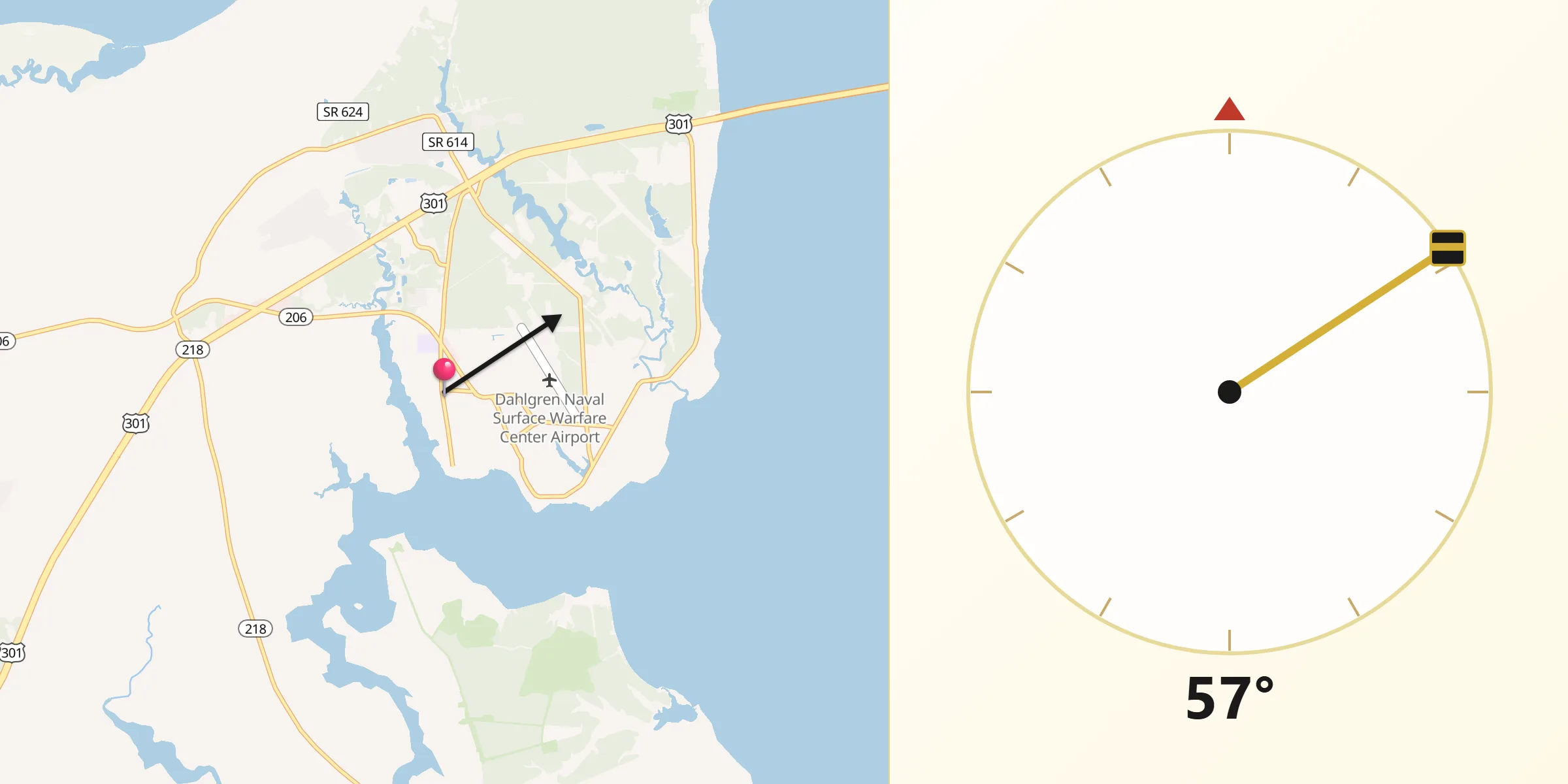 Qibla Direction from Dahlgren