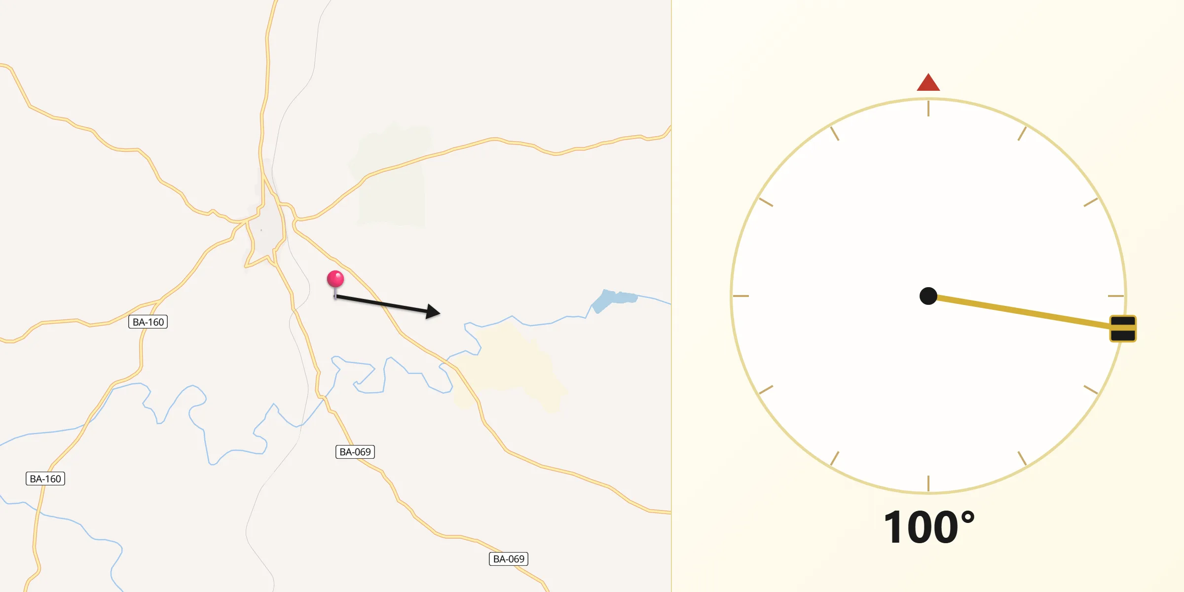 Dirección de la Qibla desde Medina de las Torres
