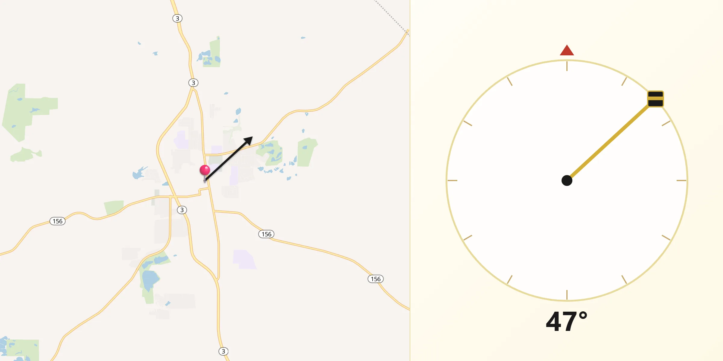 Qibla Direction from Waterloo