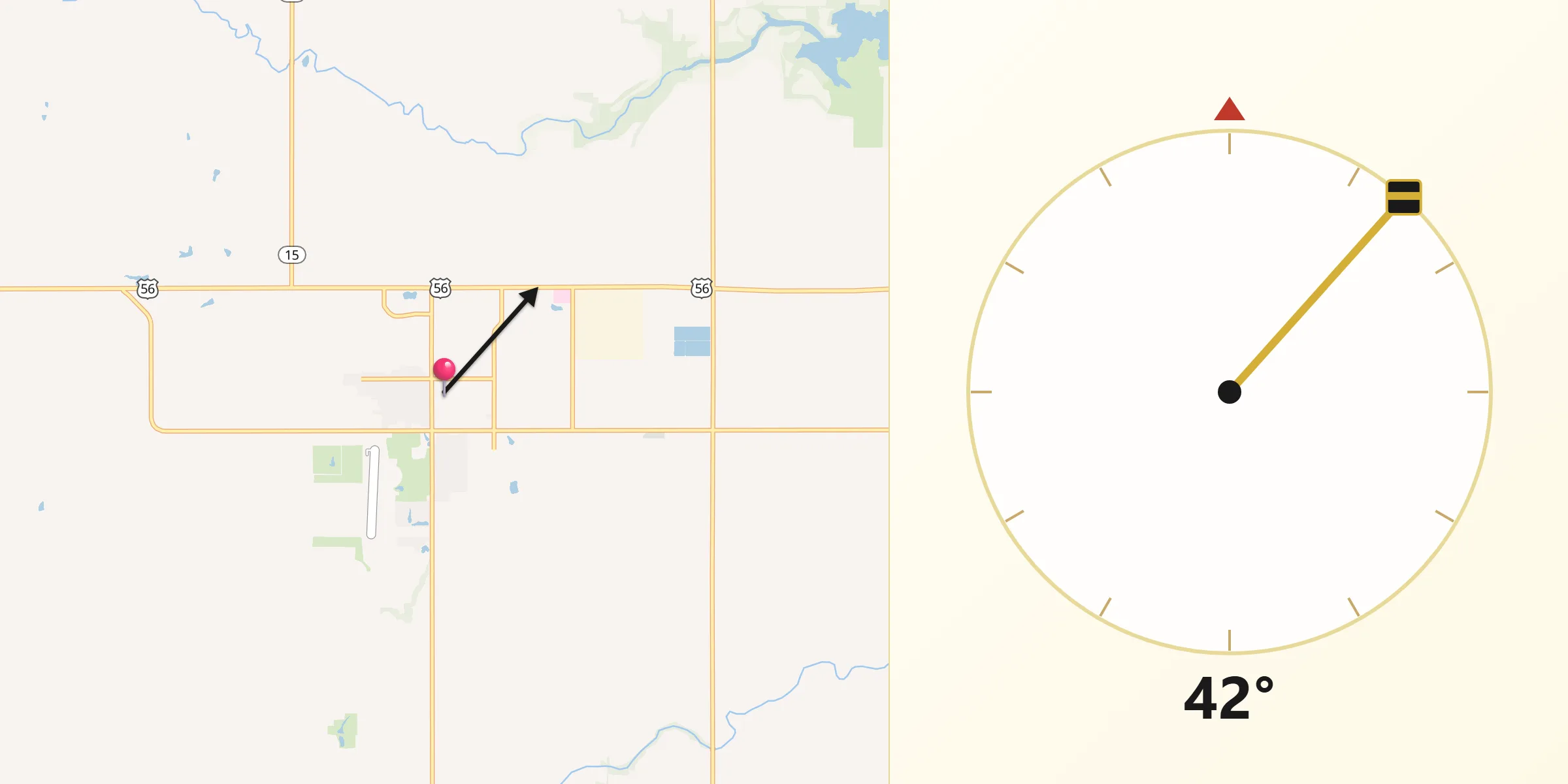 Dirección de la Qibla desde Hillsboro