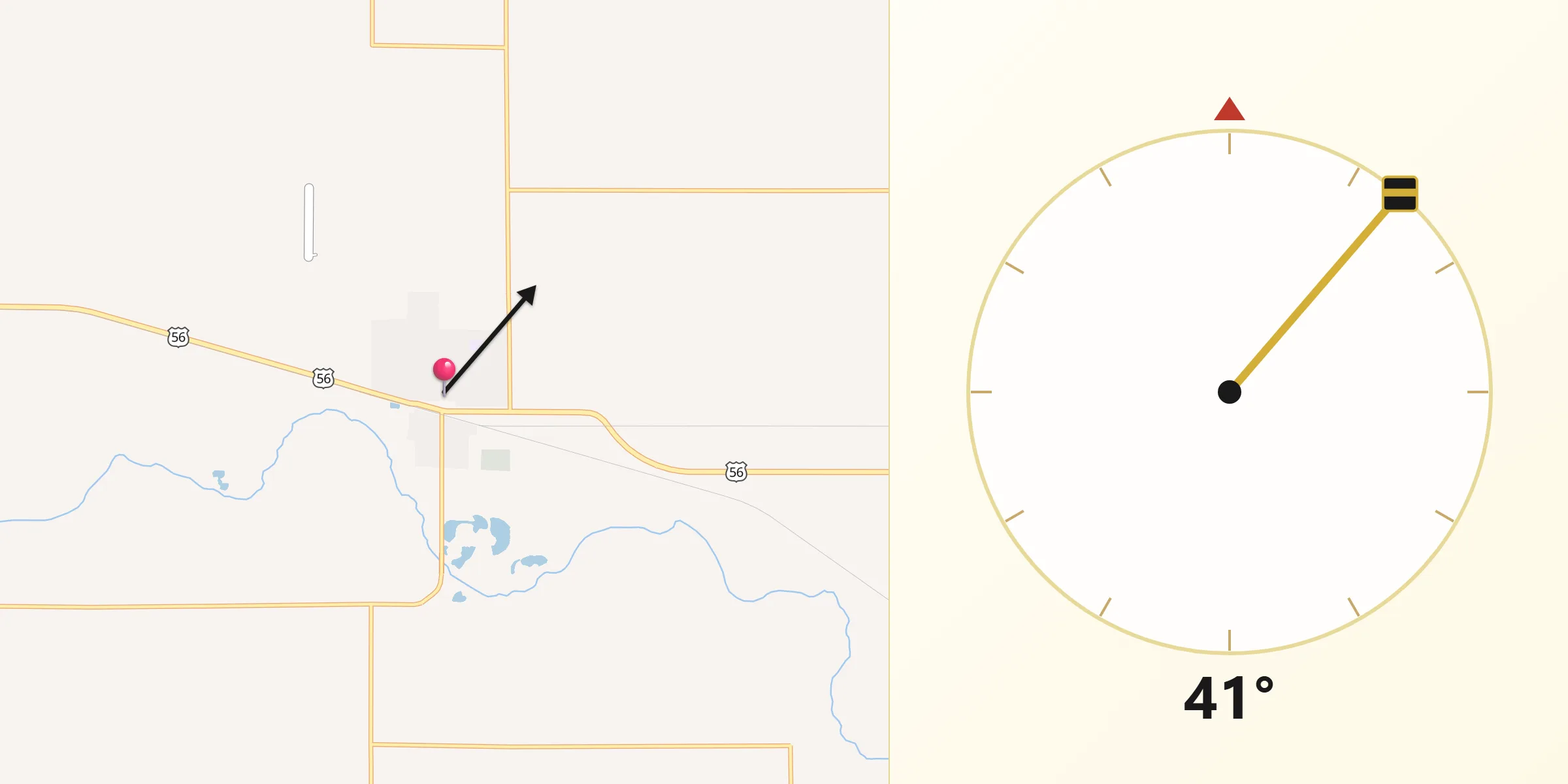 Qibla Direction from Ellinwood