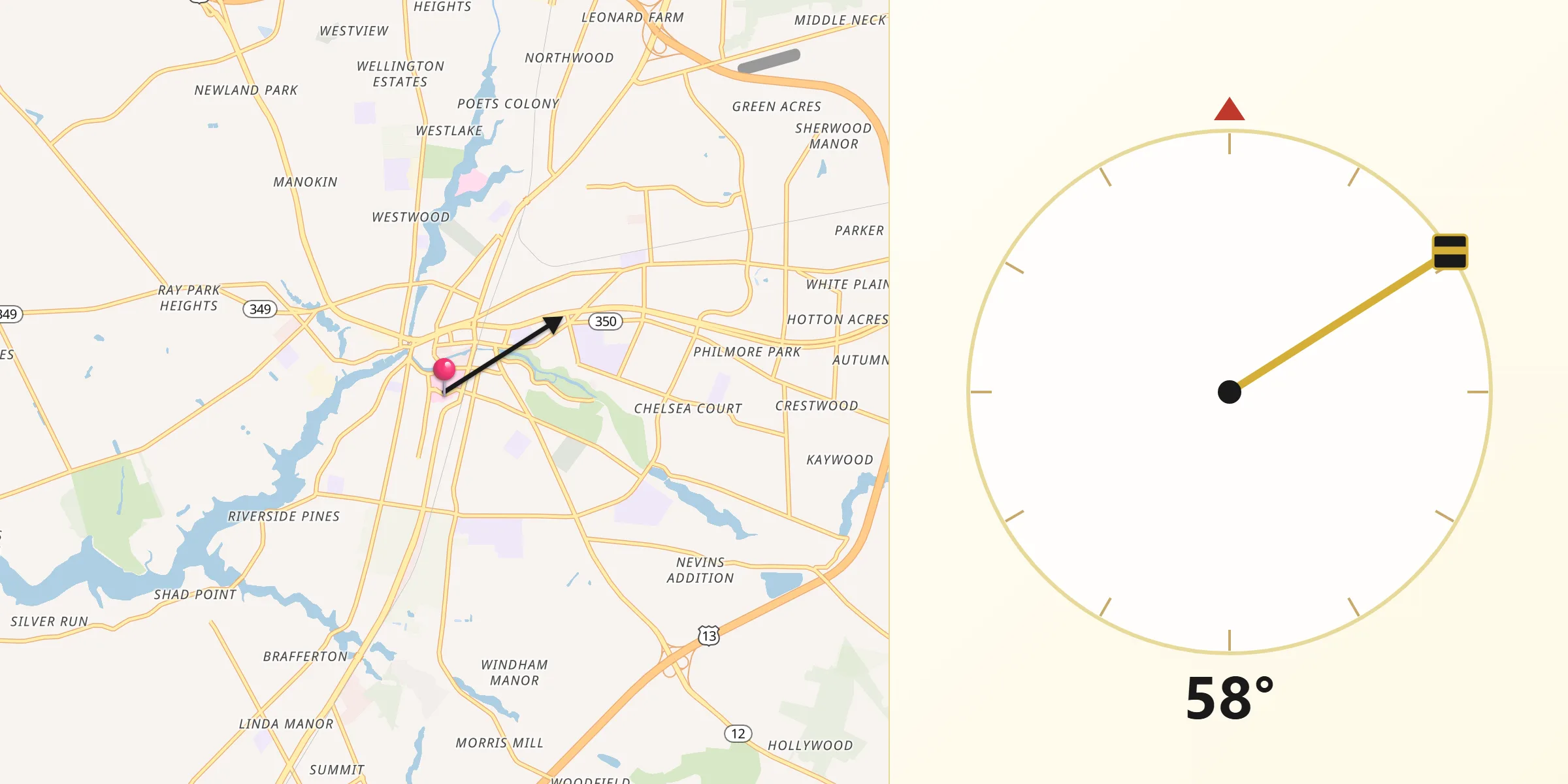 Qibla Direction from Salisbury