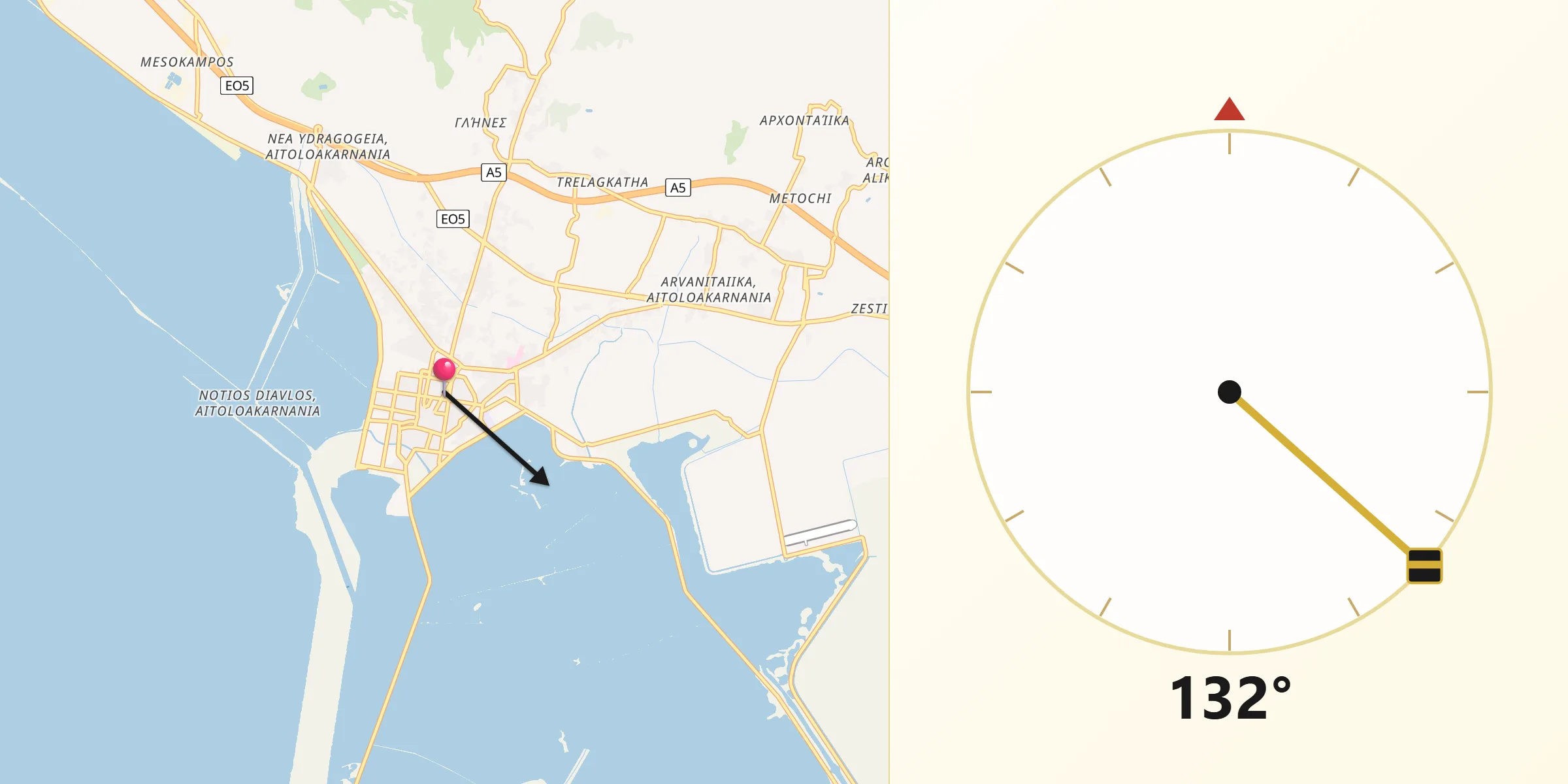 Κατεύθυνση Κίμπλα από το Μεσολόγγι