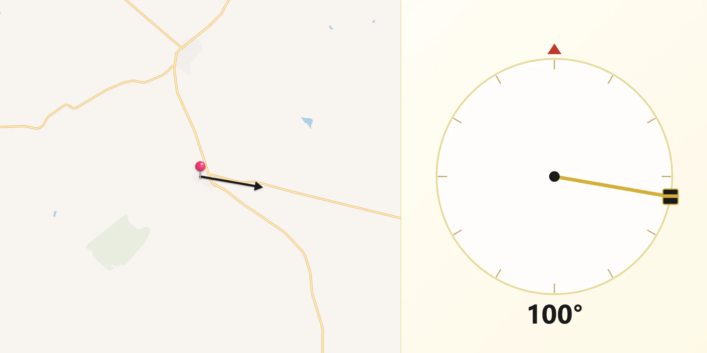 Dirección de la Qibla desde Higuera de Llerena