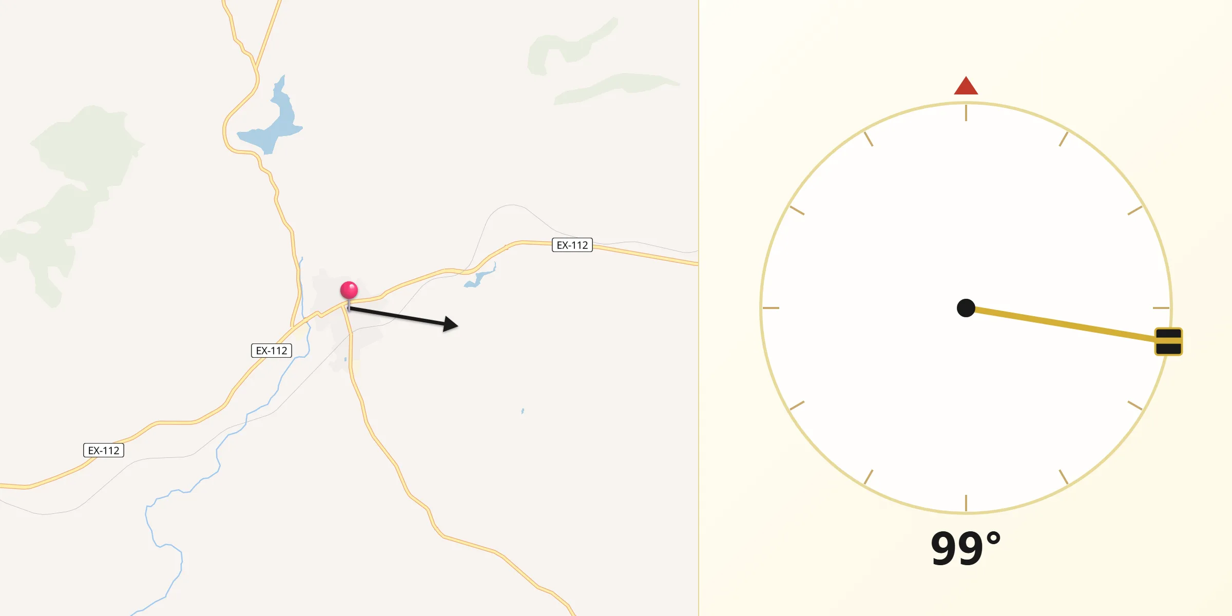 Dirección de la Qibla desde Burguillos del Cerro