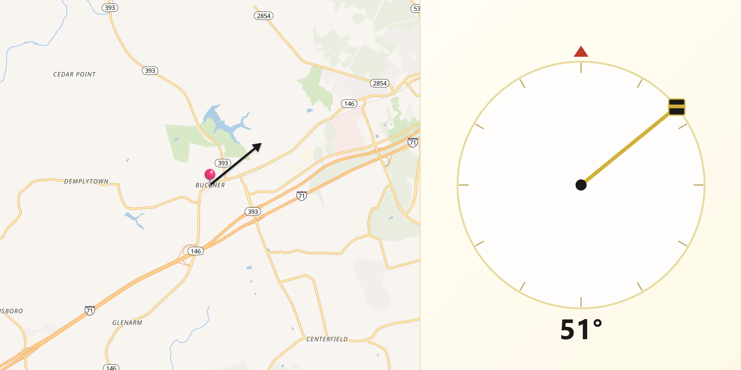 Qibla Direction from Buckner