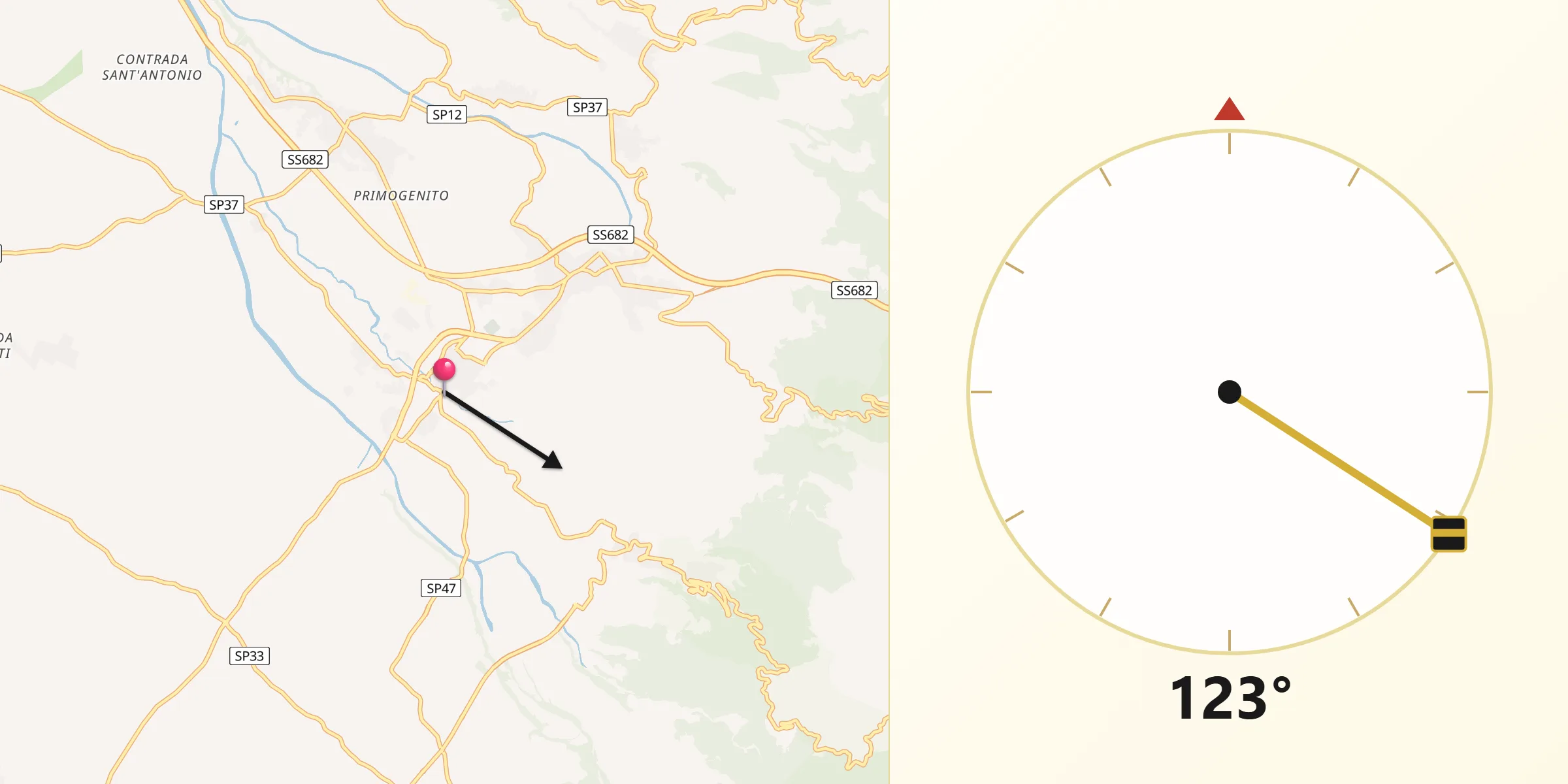 Direzione della Qibla da Polistena