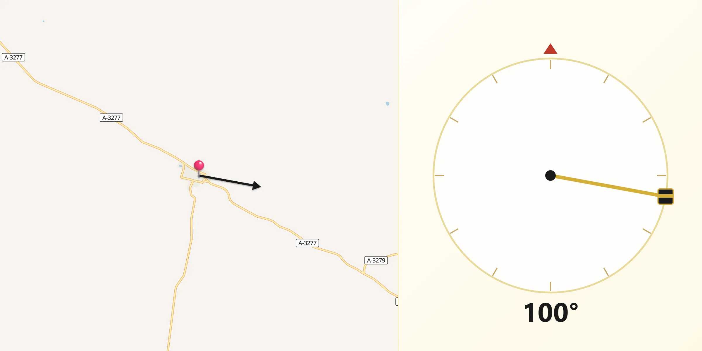 Dirección de la Qibla desde Blázquez Los