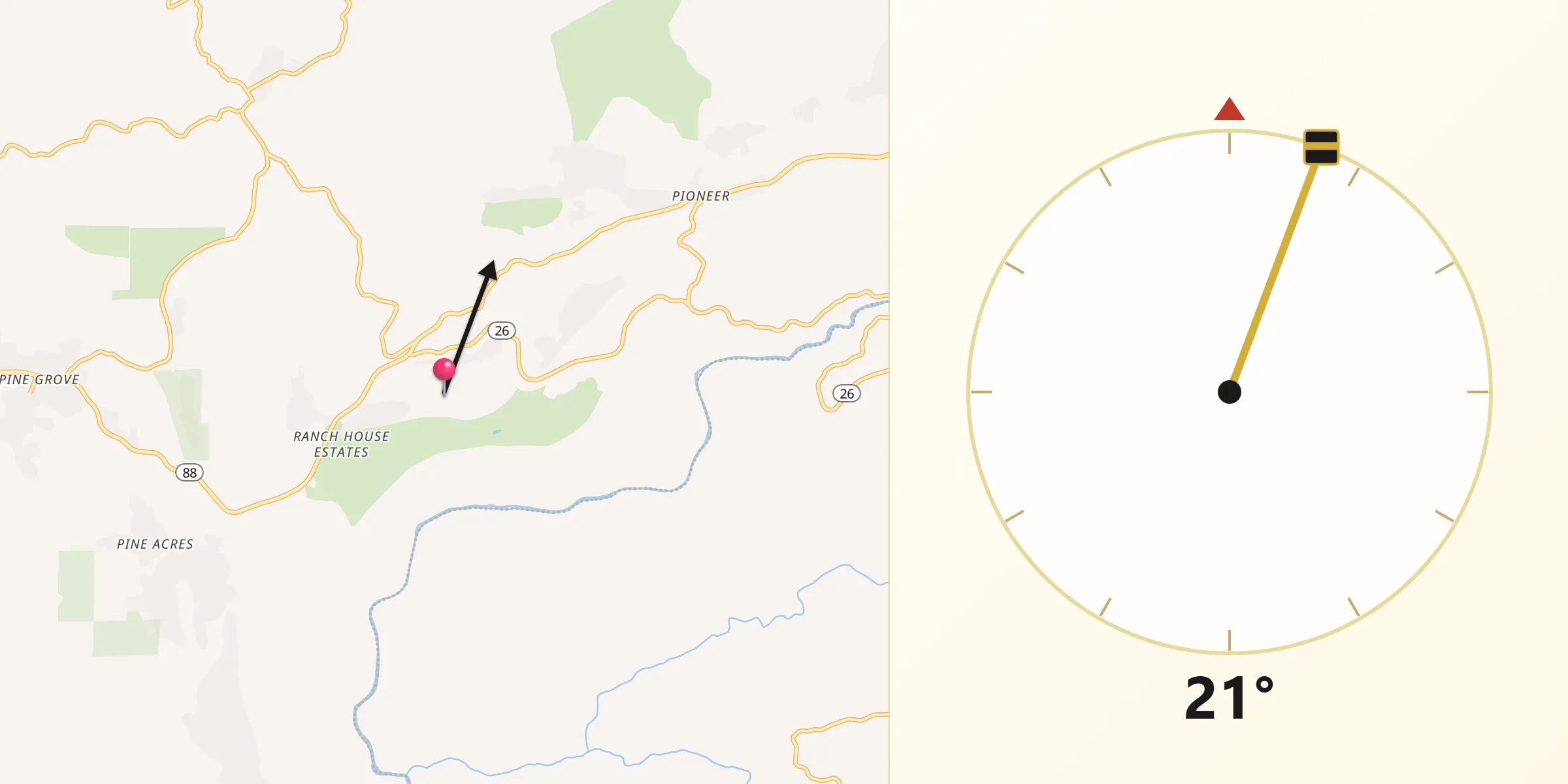 Qibla Direction from Red Corral