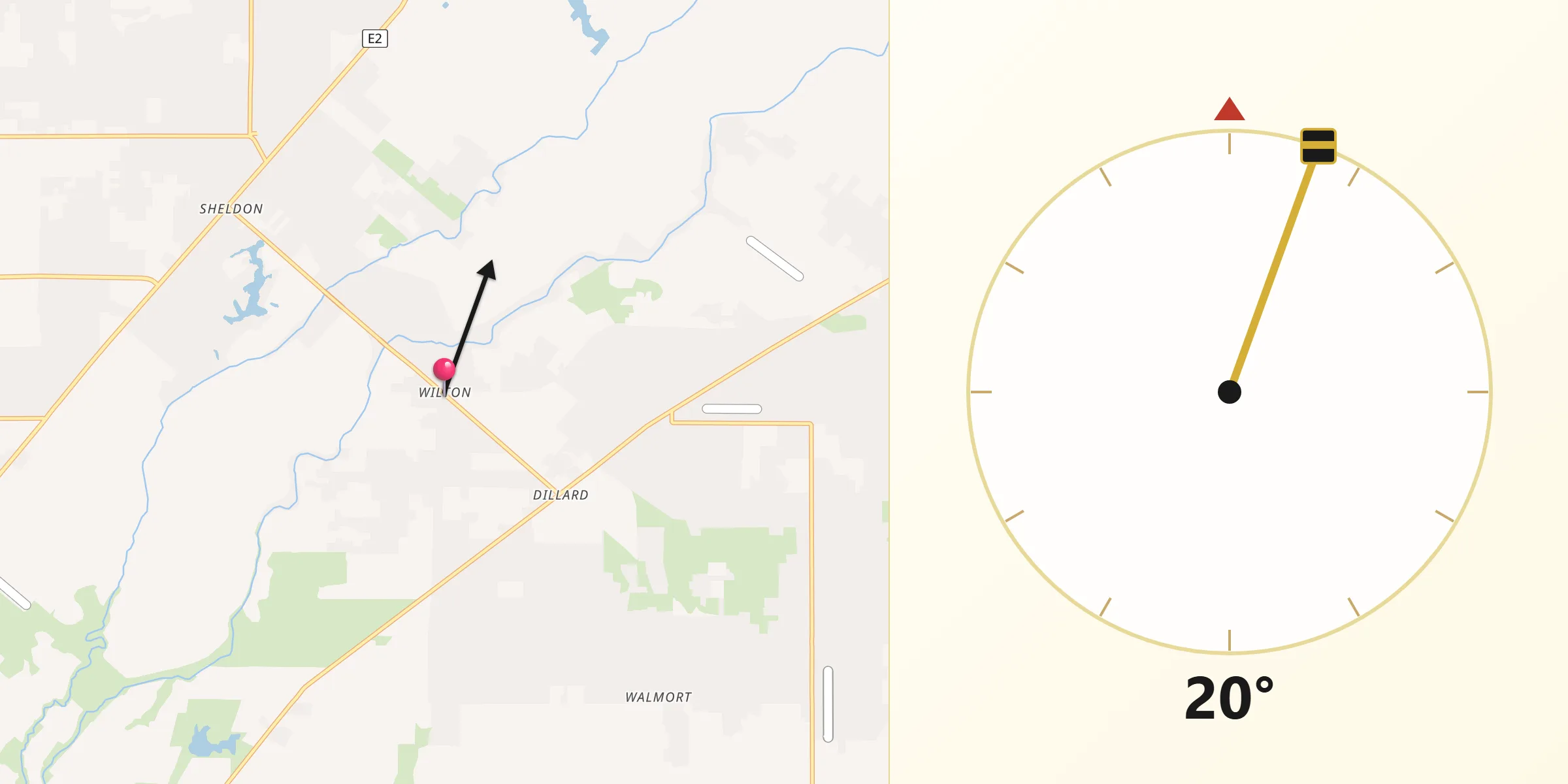 Qibla Direction from Wilton
