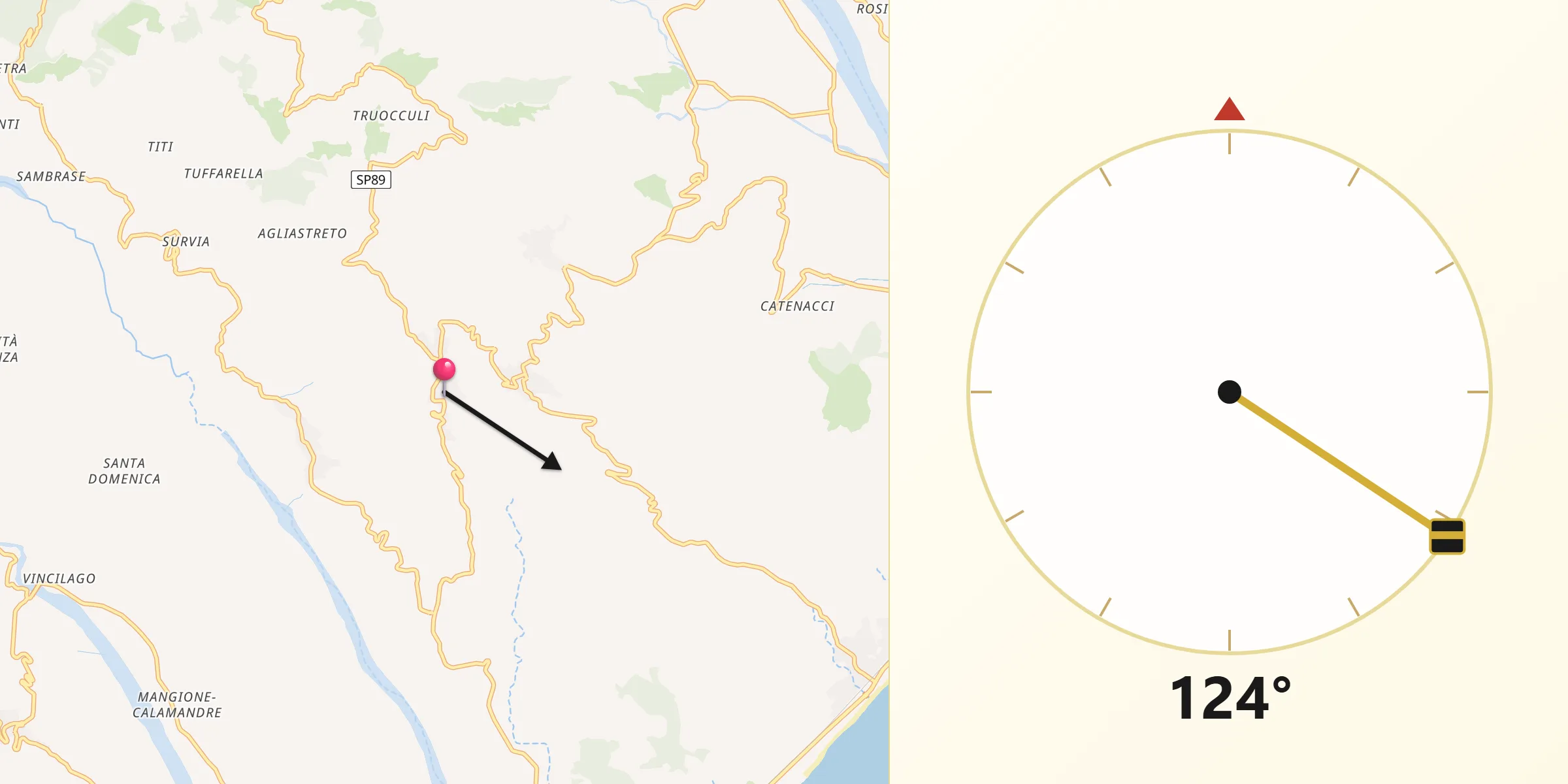 Direzione della Qibla da Stignano