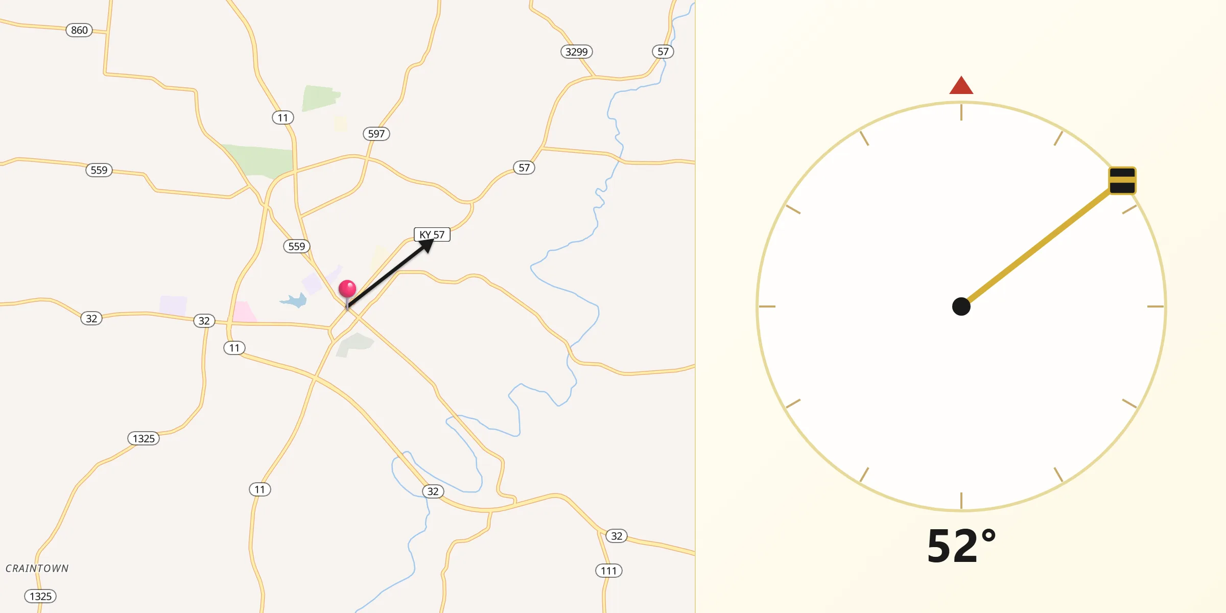 Qibla Direction from Flemingsburg