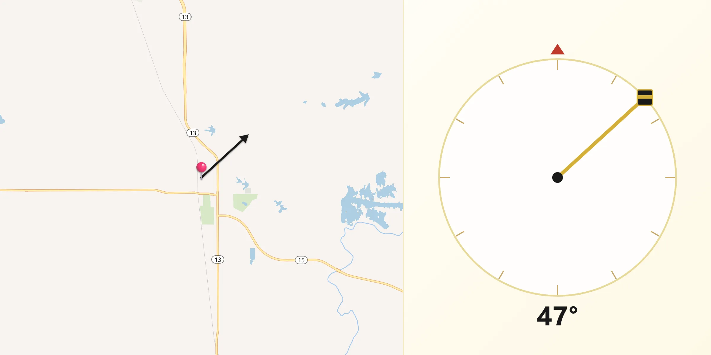 Qibla Direction from Freeburg