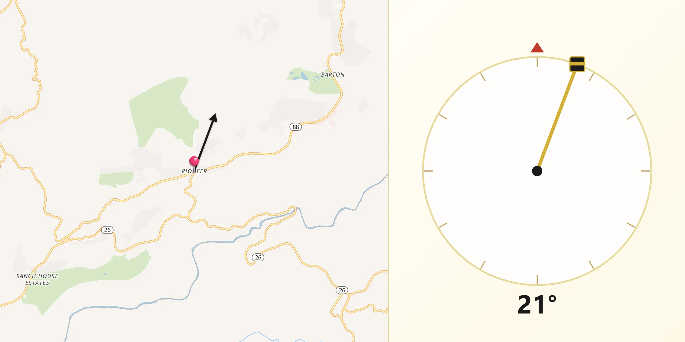 Qibla Direction from Pioneer
