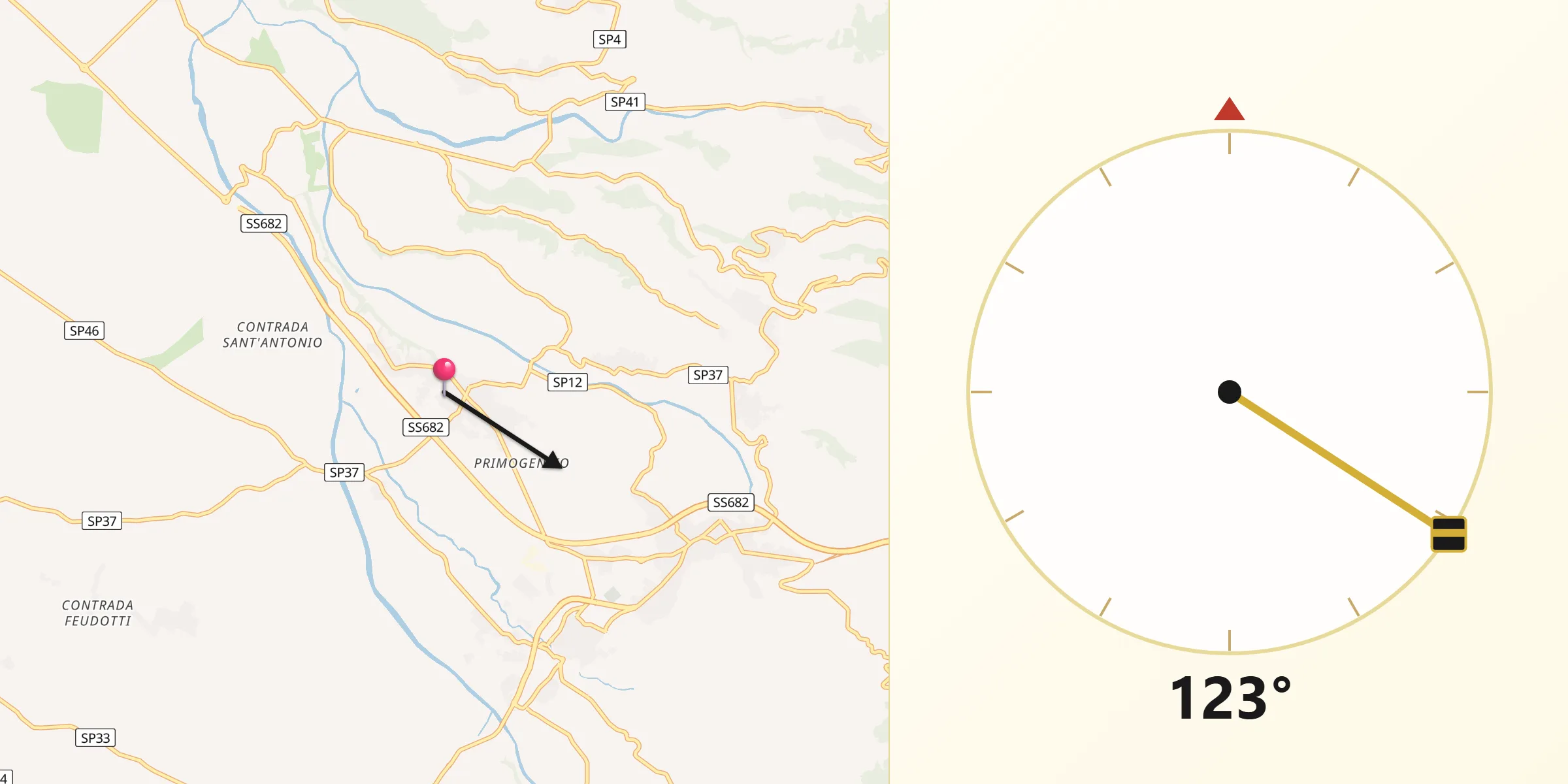 Direzione della Qibla da Melicucco