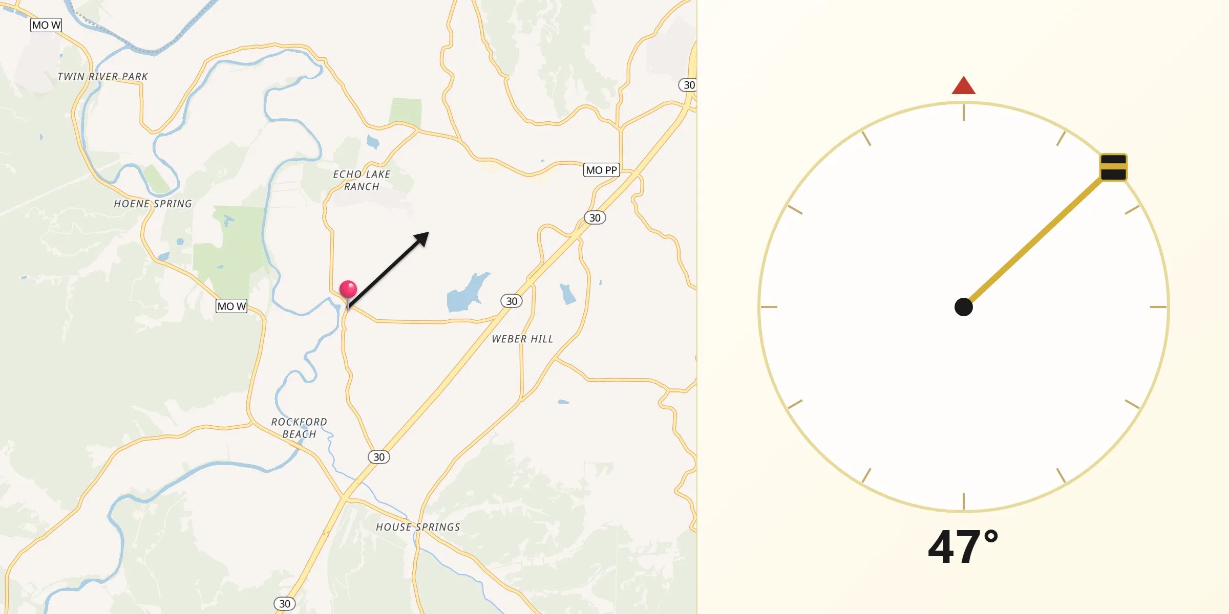 Qibla Direction from Byrnes Mill