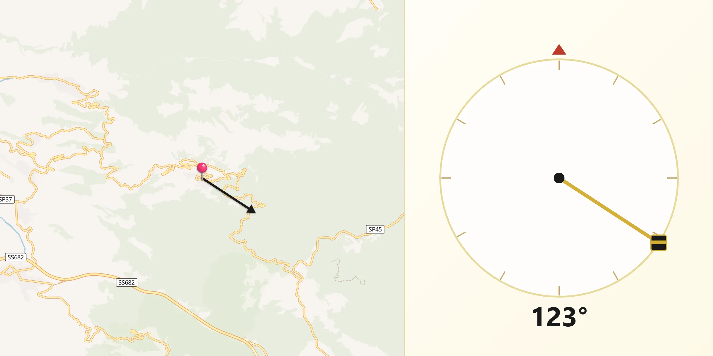 Direzione della Qibla da Giffone